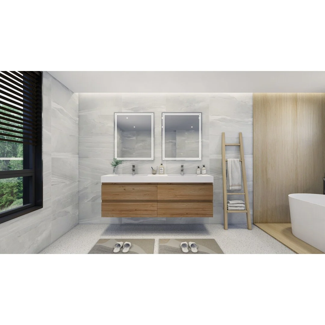 Baillie 72'' Wall-Mounted Vanity with Double Reinforced Acrylic Sink