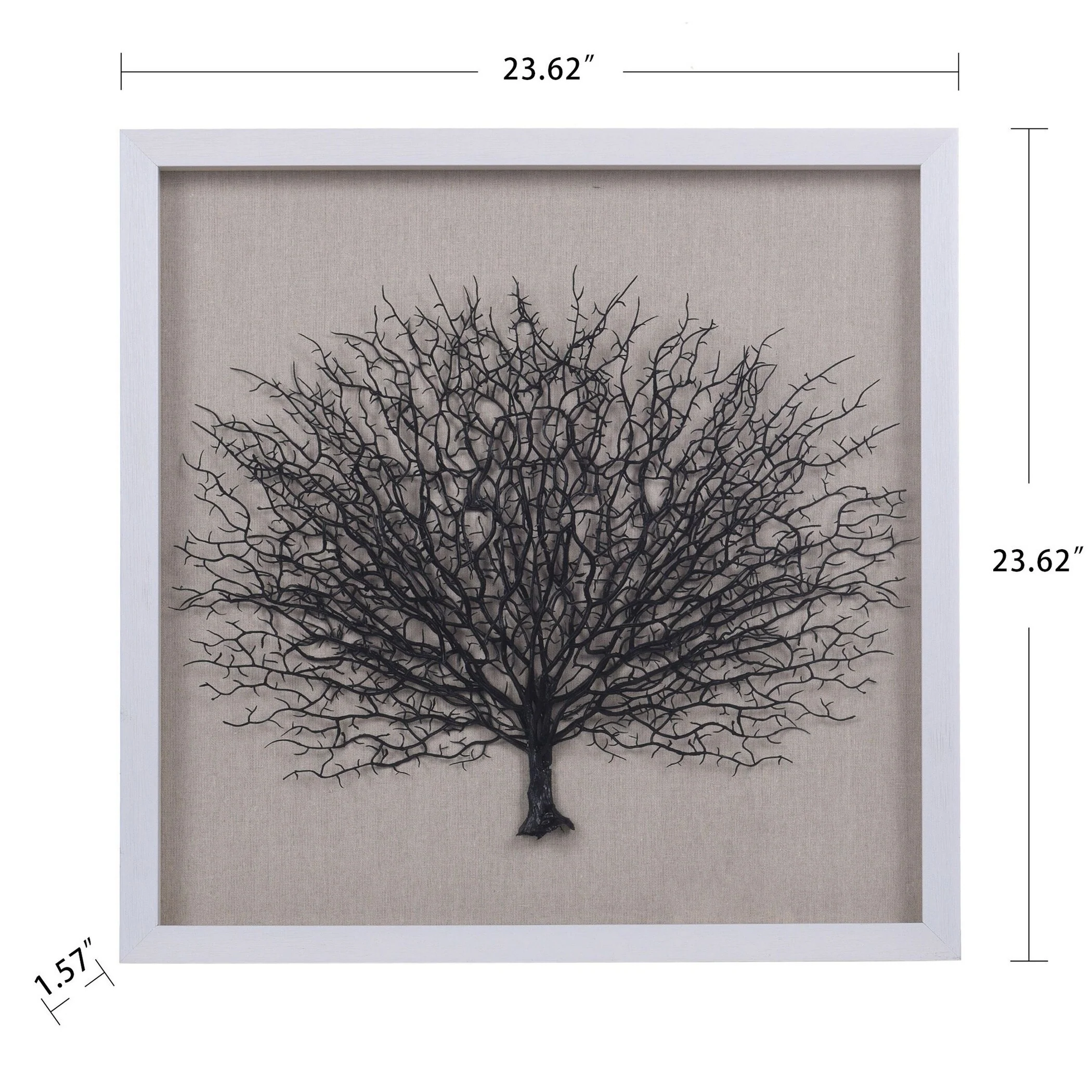 Tree on Black Background Shadow Box