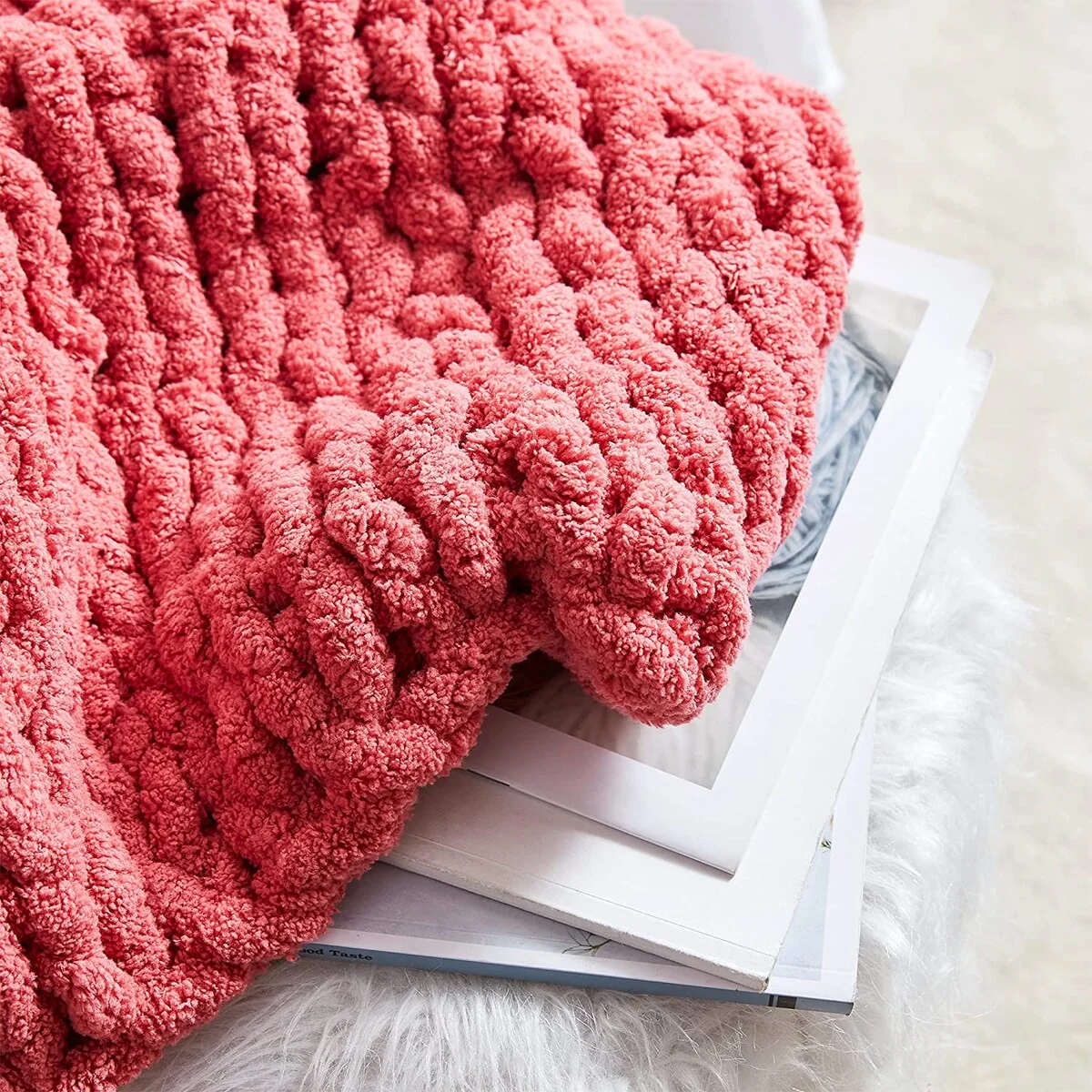 Cozy Potato® Chenille Chunky Knit Throw Blanket