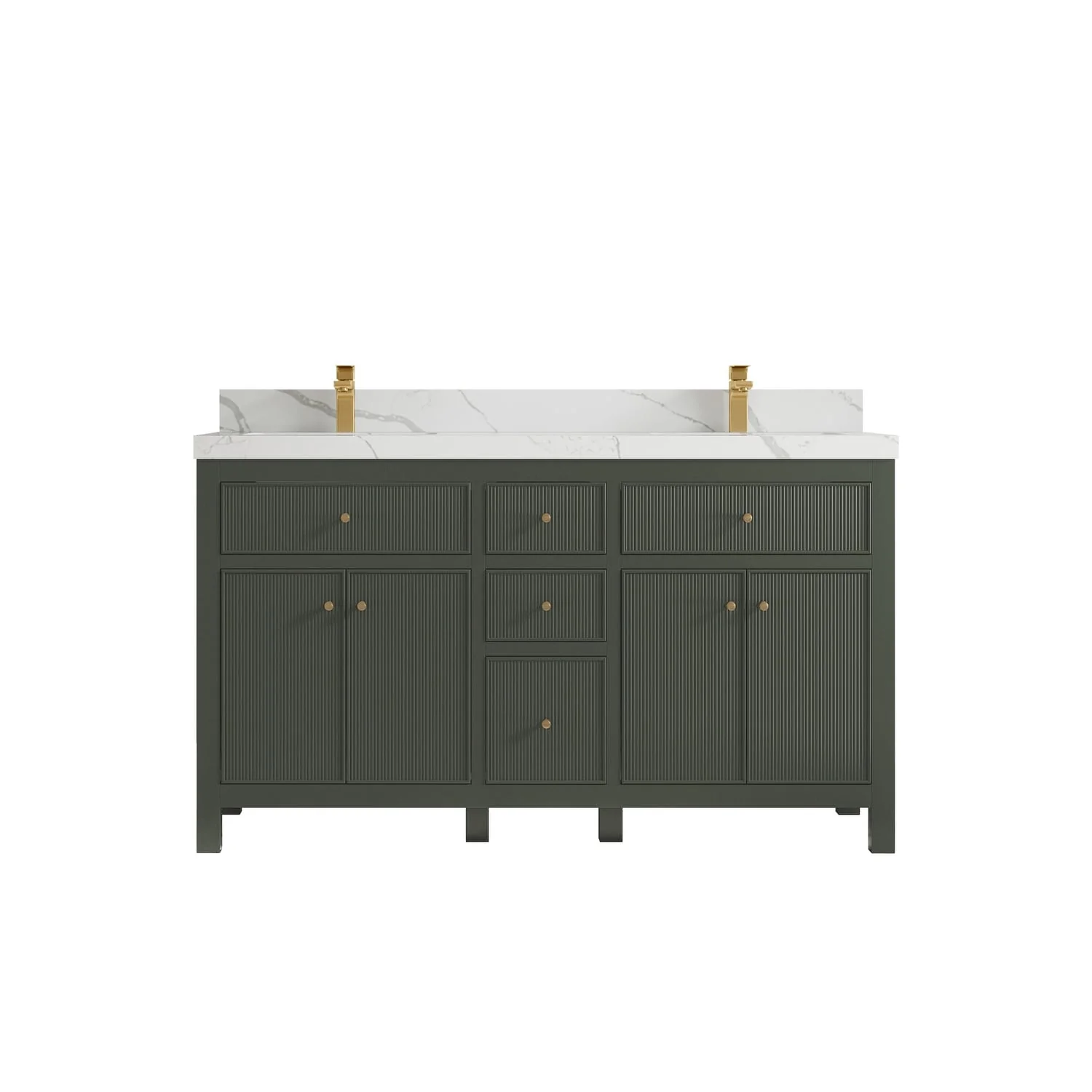 Willow Collections 60 in. W x 22 in D. Sonoma Free Standing Reeded Double Sink Bathroom Vanity with Countertop