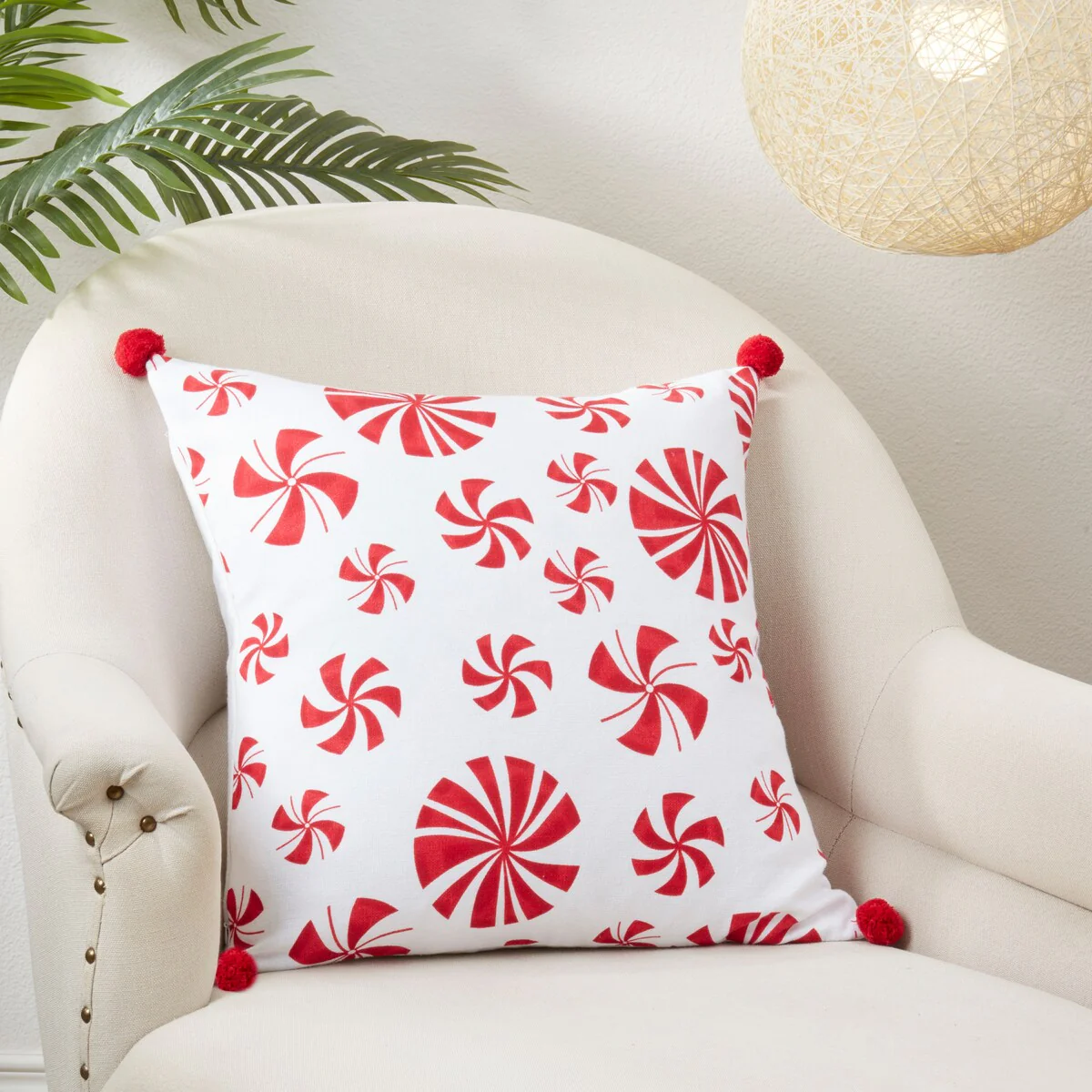 Candy Cane Dreams Peppermints Throw Pillow