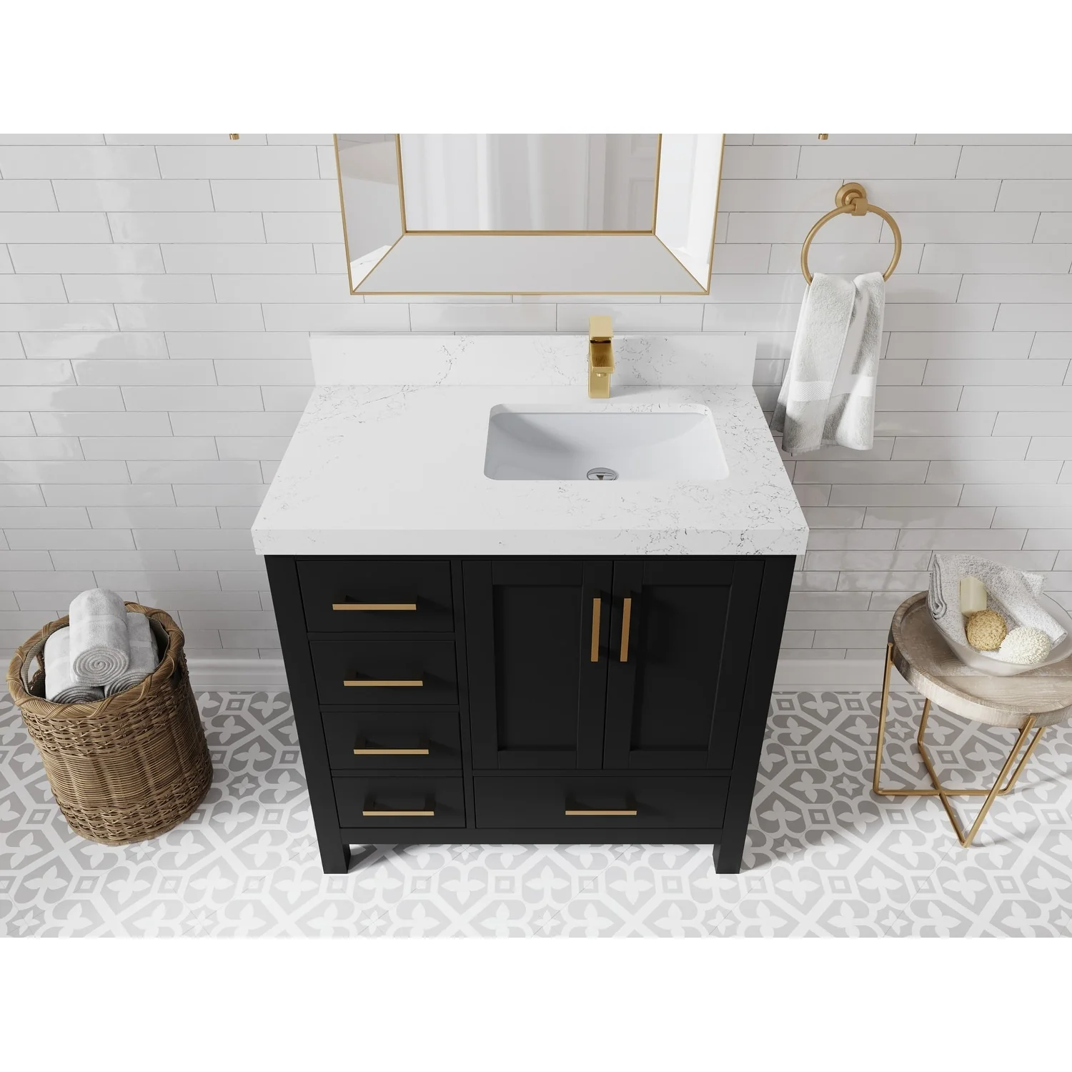 Willow Collections 36 in. W x 22 in. D Malibu Right Offset Sink Bathroom Vanity with Countertop