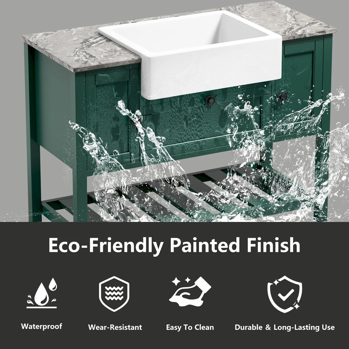 48 in.W x 20 in.D x 33.60 in.H Solid Wood Bathroom Vanities Without Tops