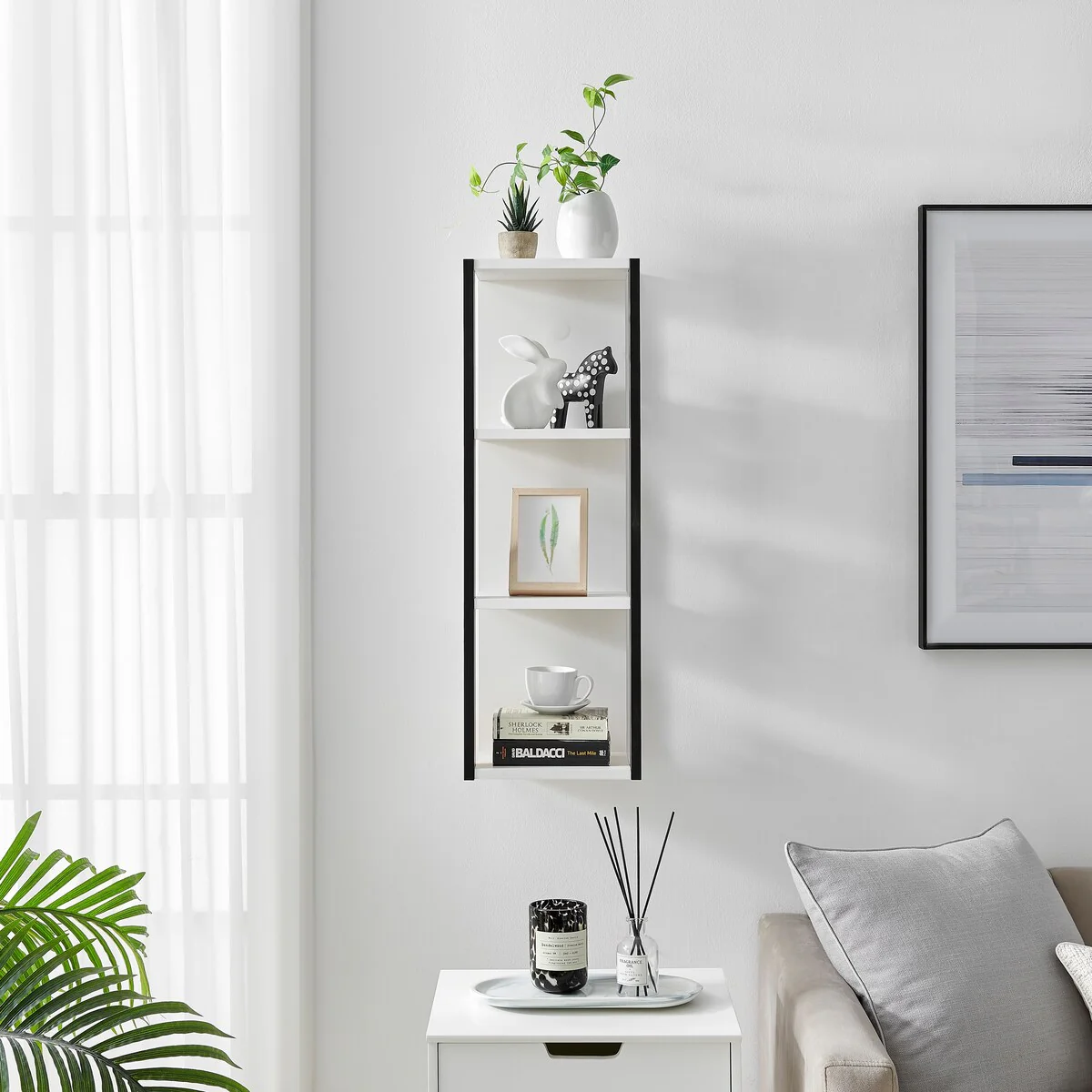 Danya B. Recife Vertical Three-Tier Modern Shadow Box Cube Display Wall Shelf - N/A
