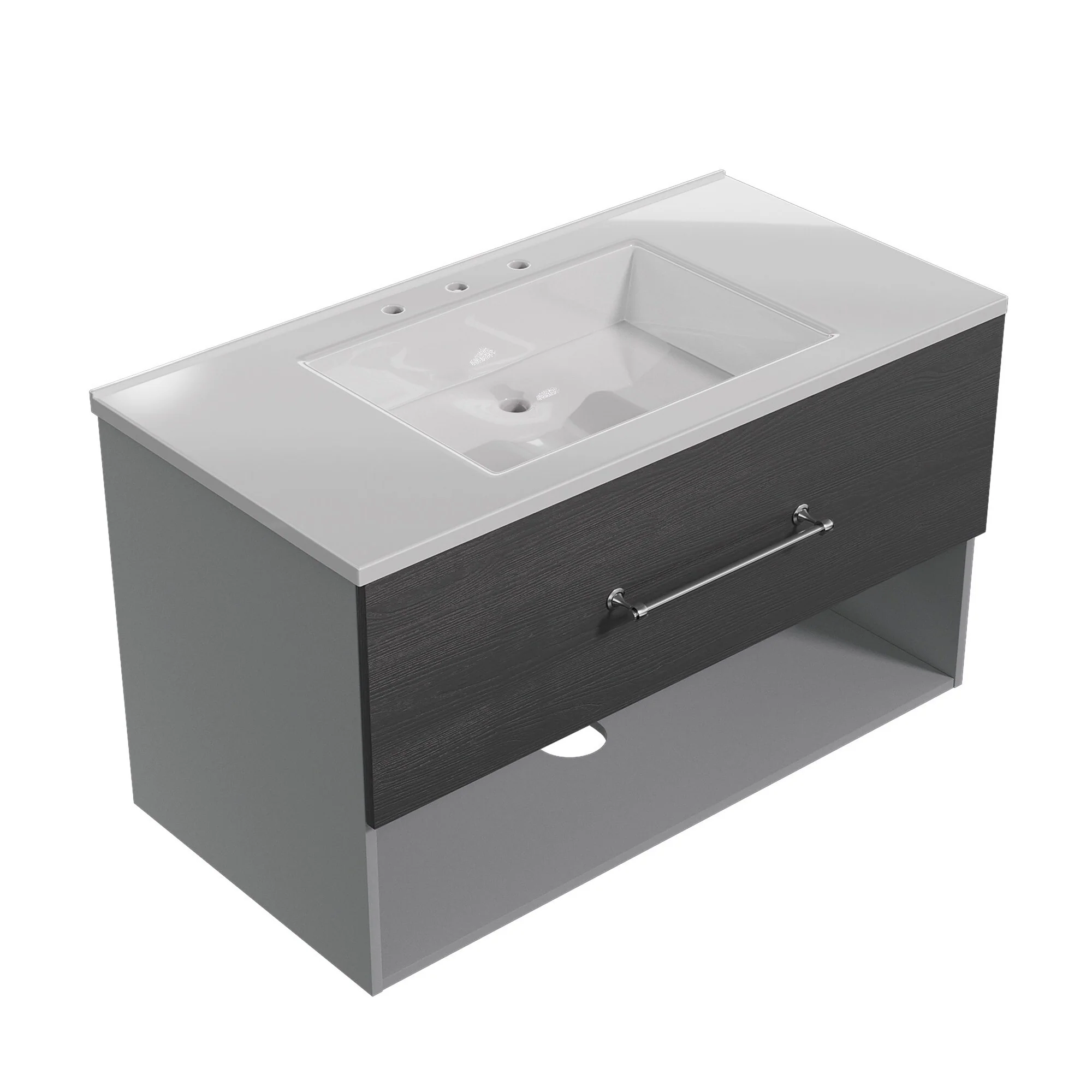 36-Inch Minimalist MDF Bathroom Vanity with Sink – Sleek and Simple Design for Modern Spaces