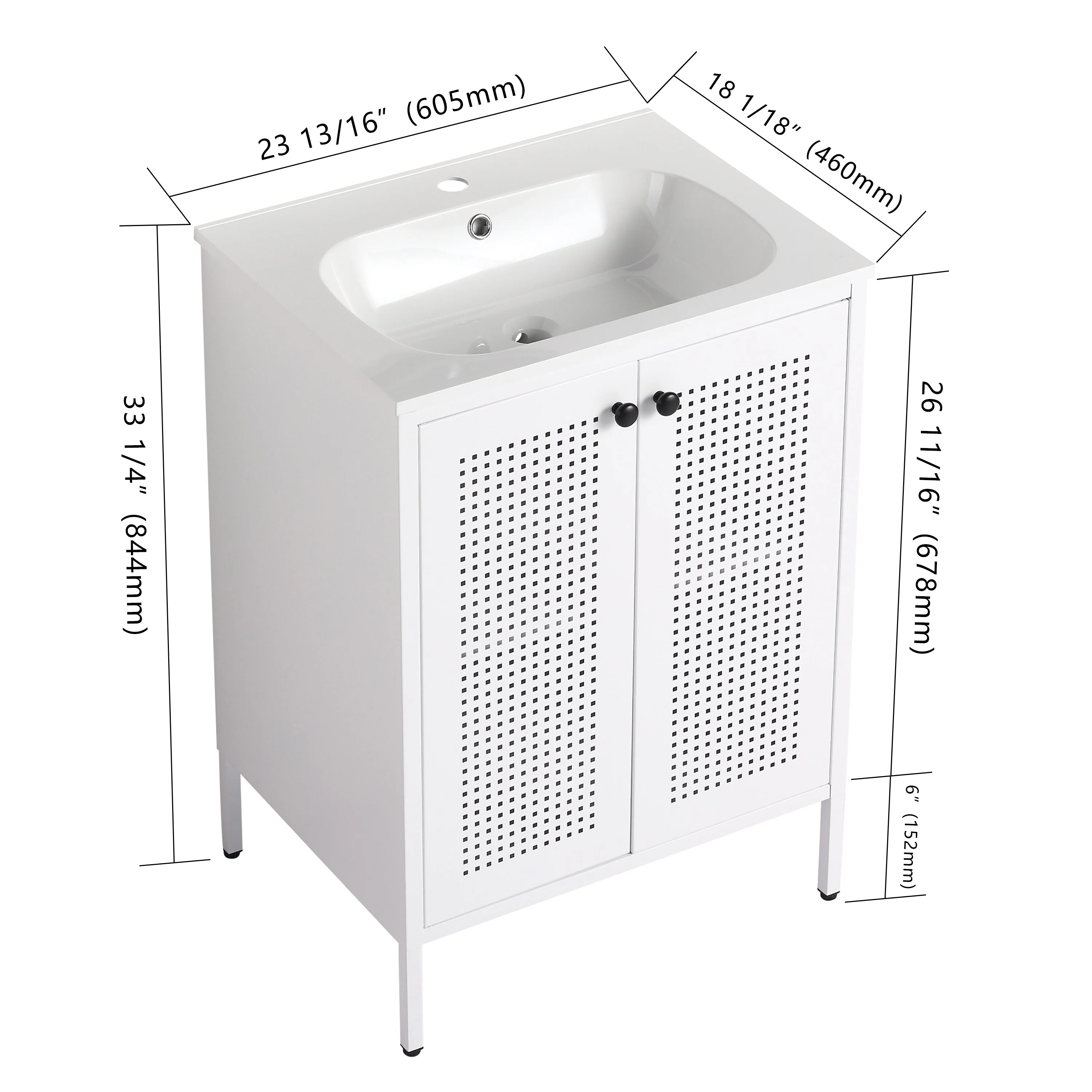 BNK 24/30 inch Freestanding Single Sink Bathroom Vanity with Soft Close Door and 1 adjustable shelf