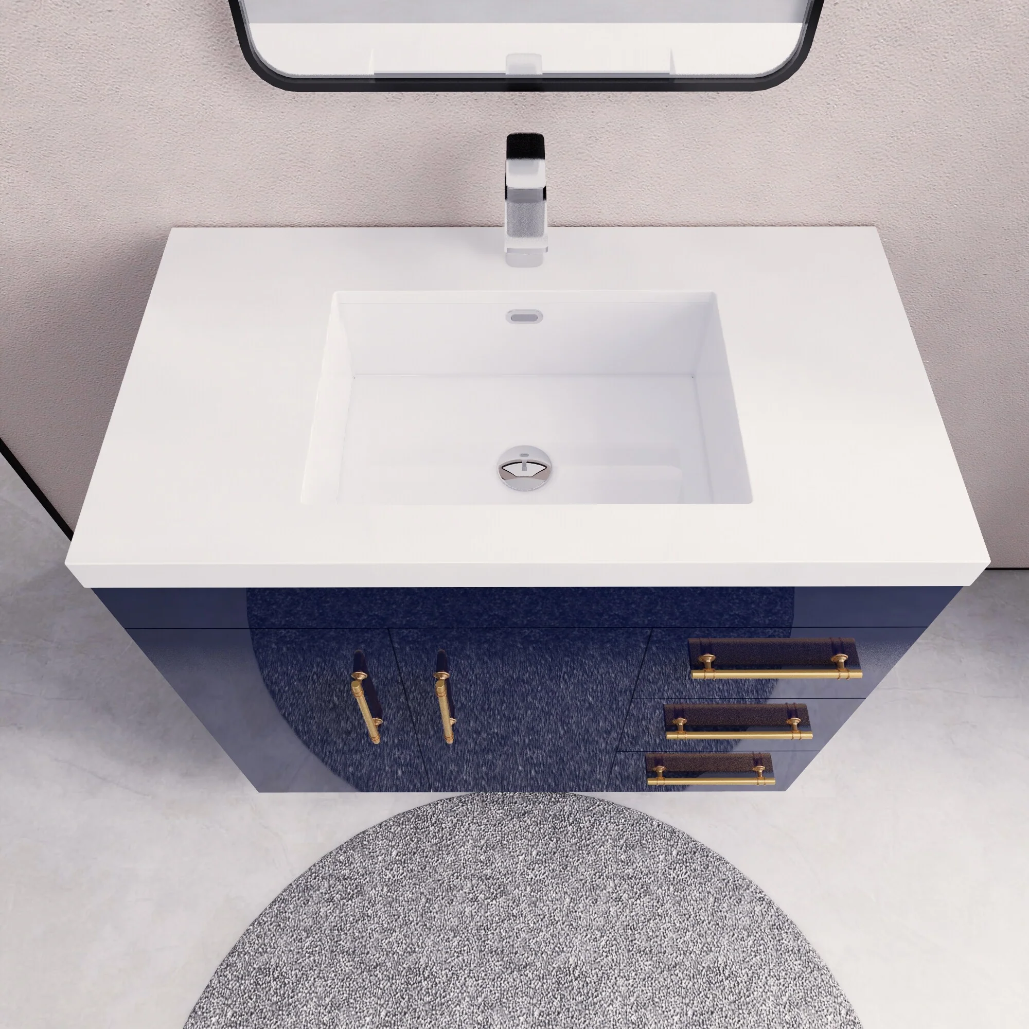 Eliza 36 Freestanding Vanity (Right Drawers) with Single Sink