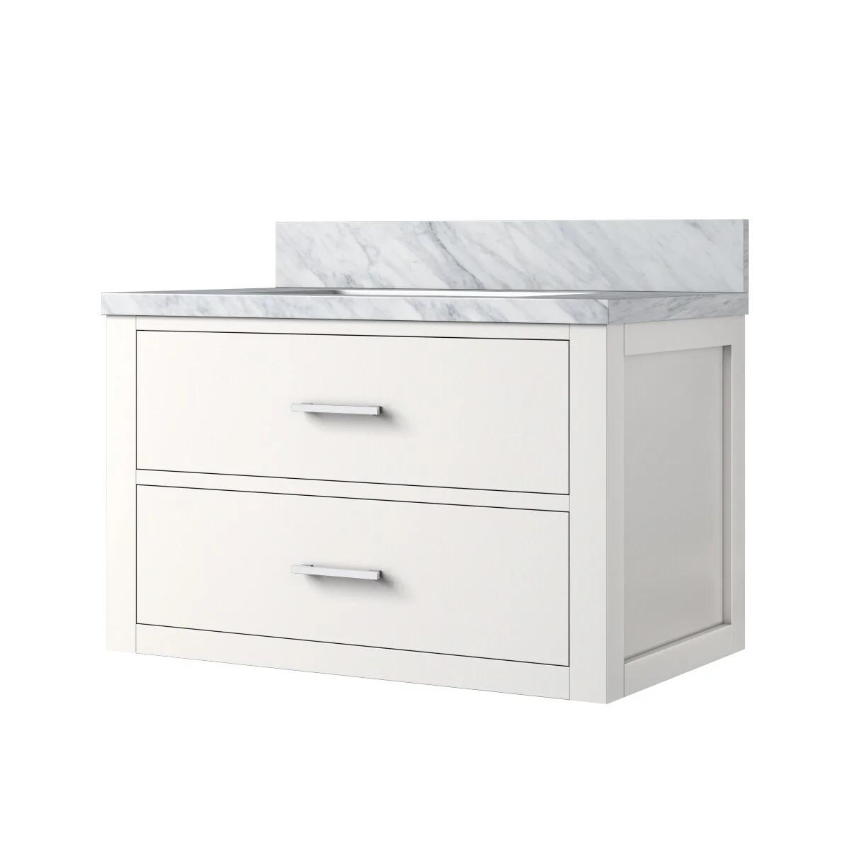 Castor Bath Vanity with Carrara Marble Top and Sink