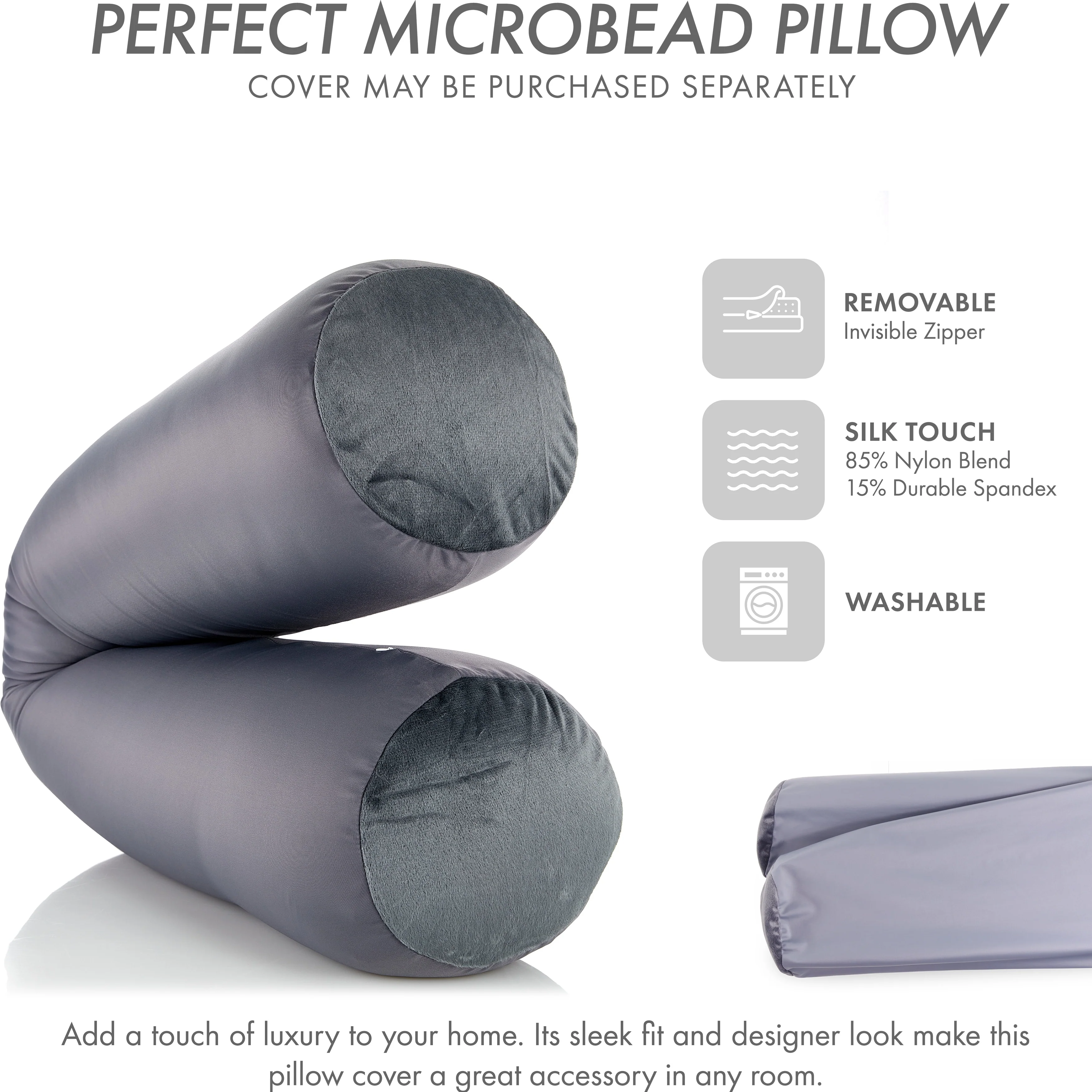 Straight Body Pillow, Premium Microbead,Side Sleeping / Pregnant Women