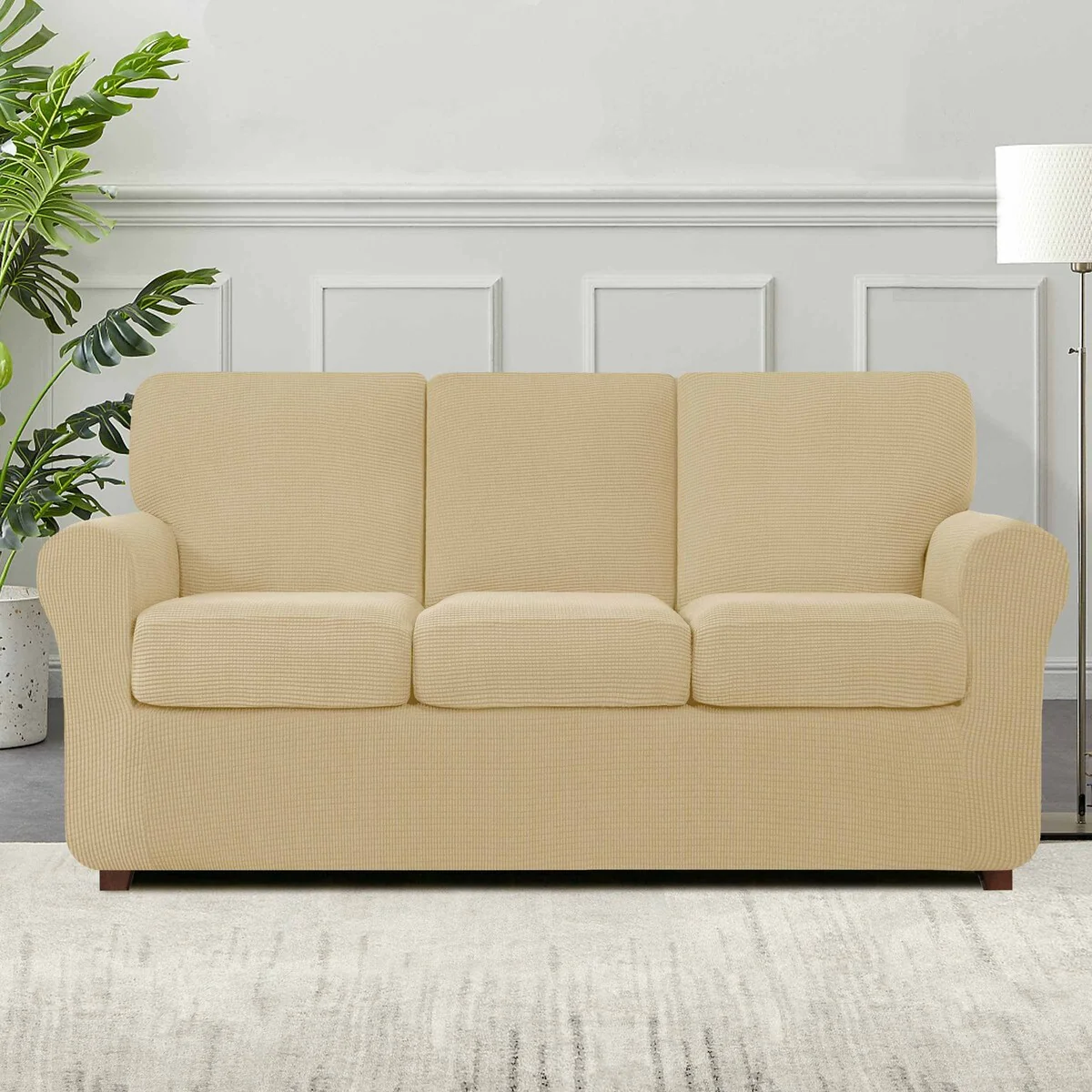 Subrtex 9-Piece Stretch Sofa Slipcover Sets with 4 Backrest Cushion Covers and 4 Seat Cushion Covers