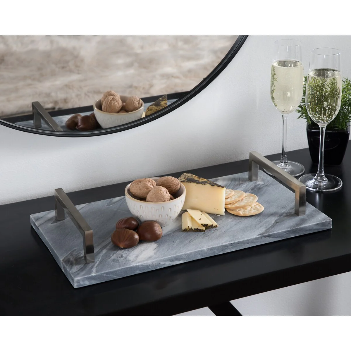 Kate and Laurel Graycott Decorative Marble Tray