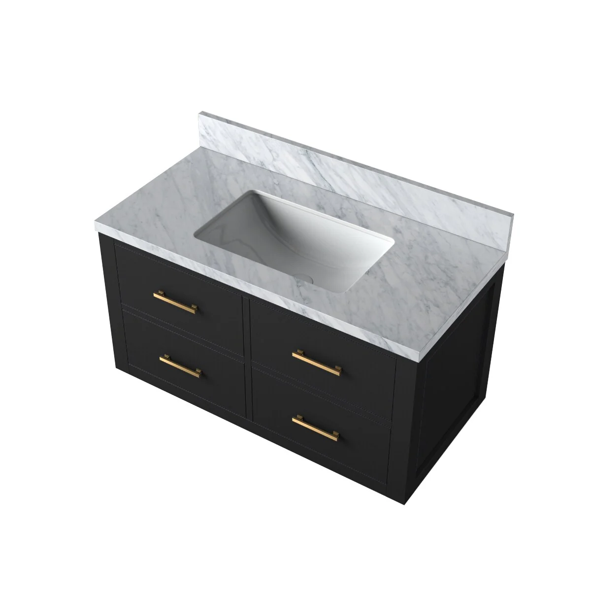 Castor Bath Vanity with Carrara Marble Top and Sink