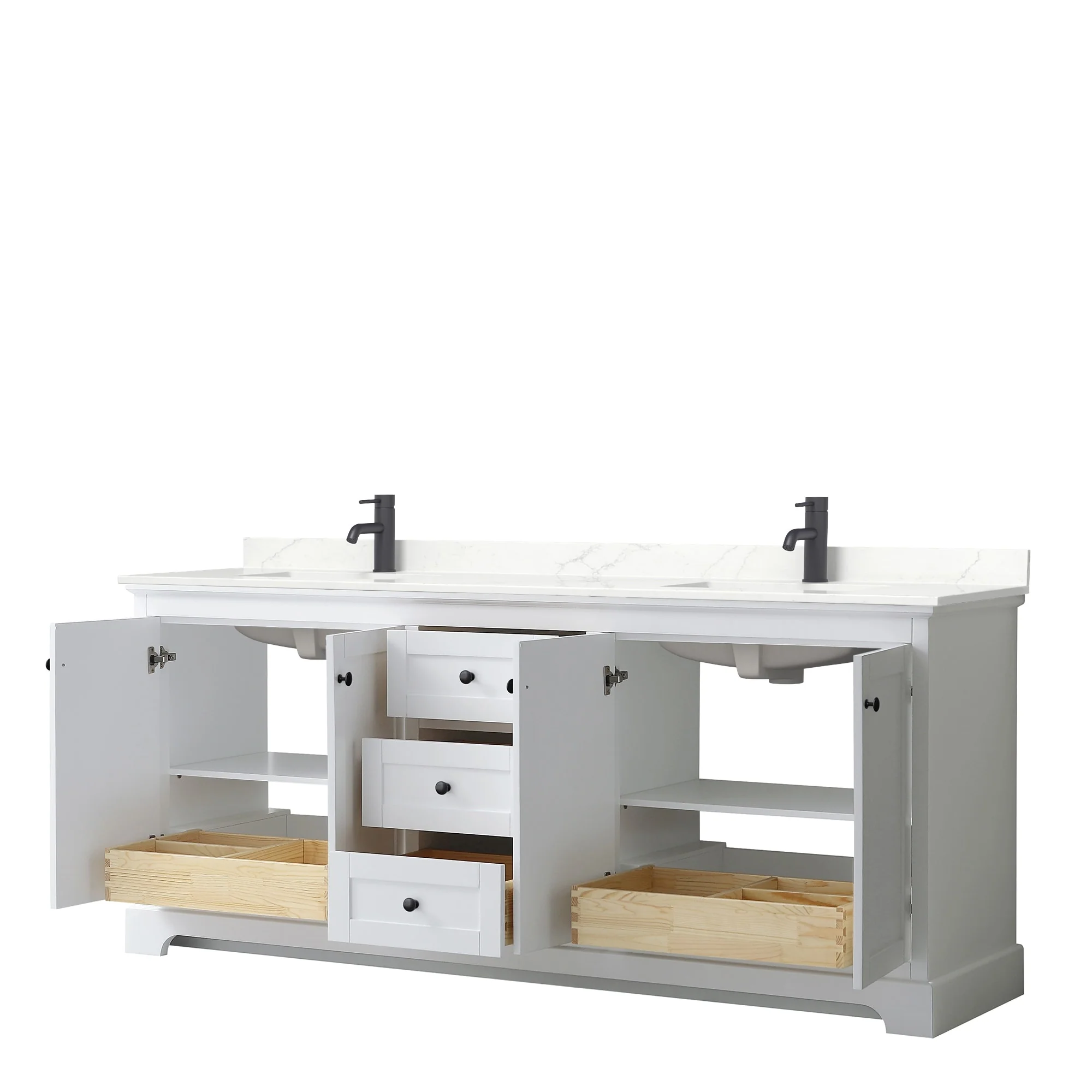 Avery 80-inch Double Vanity, Quartz Top