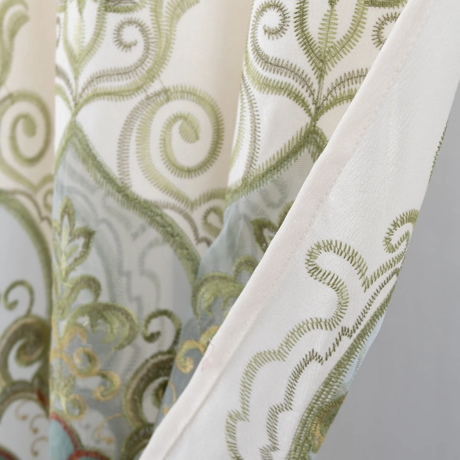 Betsy Macrame Embroidered Window Curtain Panel