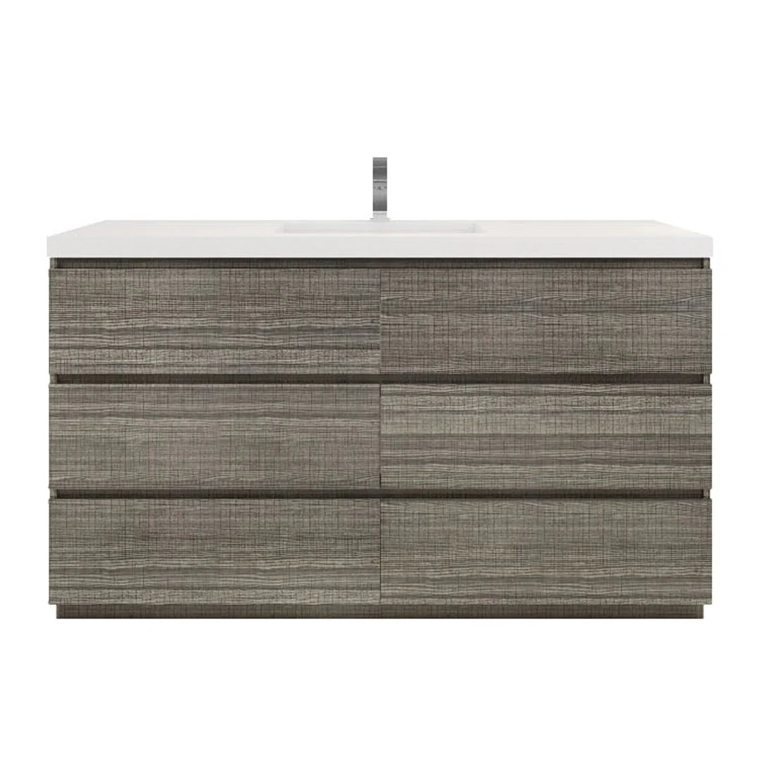 Aron 60'' Freestanding Vanity with Single Reinforced Acrylic Sink