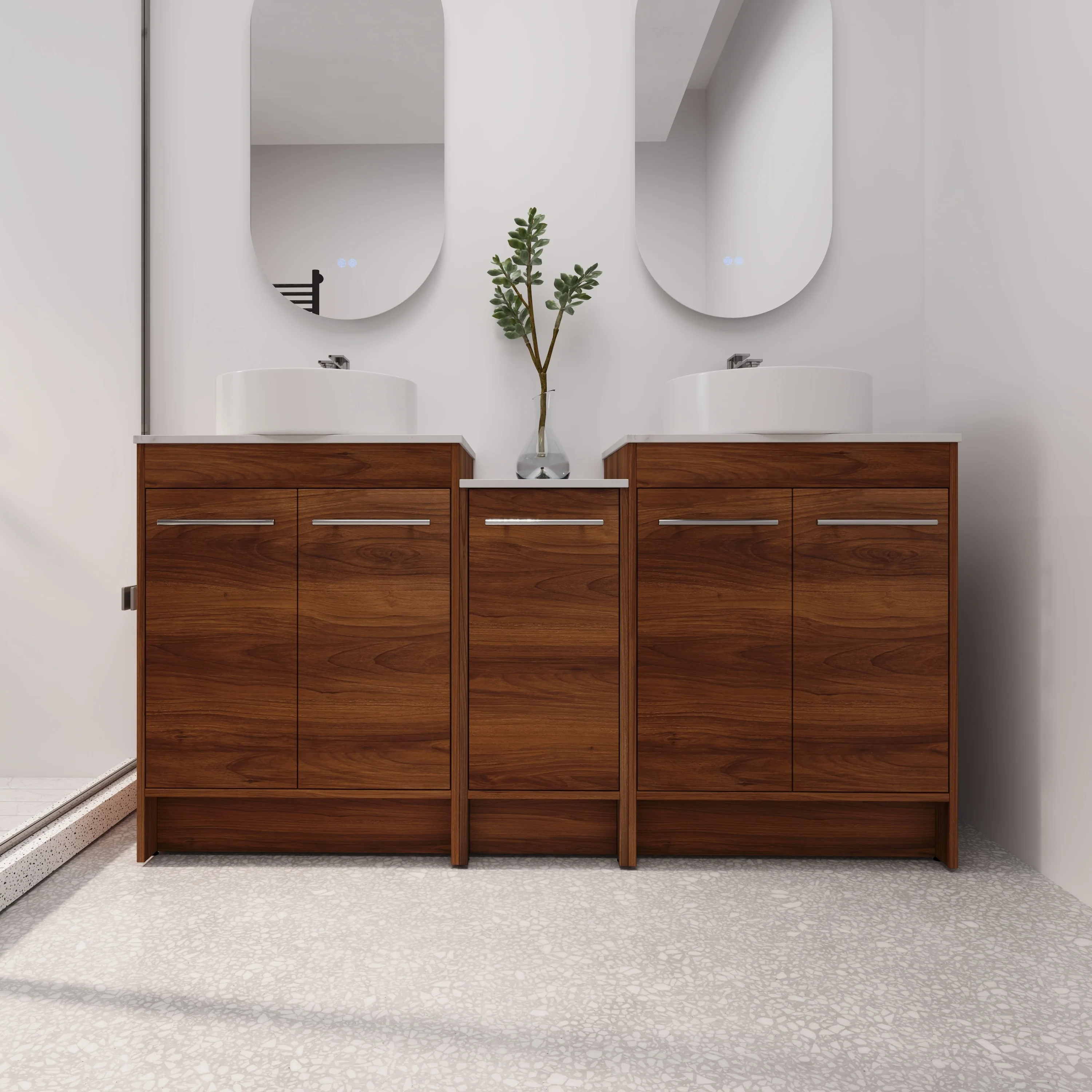 BNK 24/36/48/60 Inch Bathroom Vanity with Sink, Freestanding Bathroom Vanity with Soft Close Doors and Adjustable Shelf