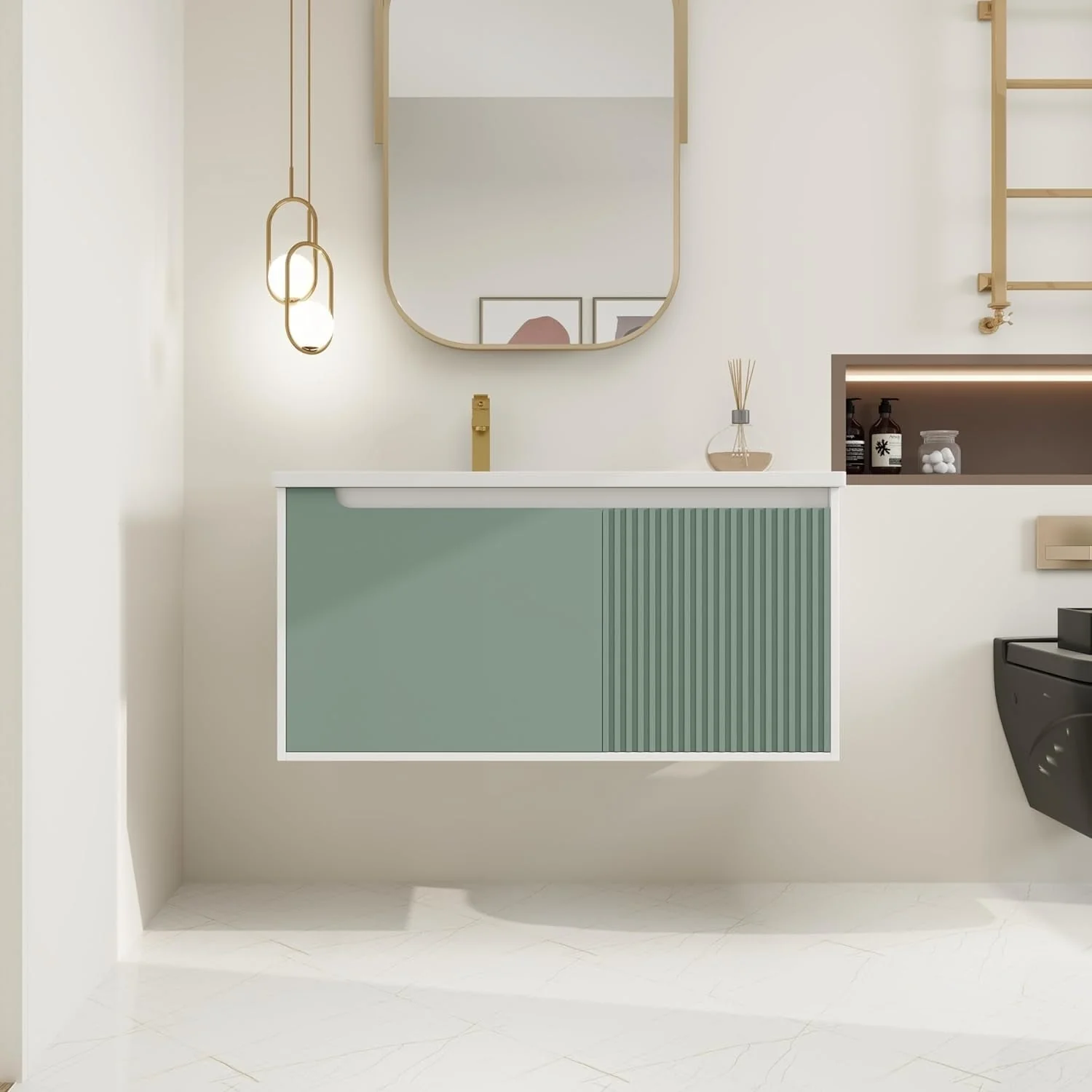 BNK 28/ 32/36/40 Inch Single Sink Bathroom Vanity with Soft Close Door, Modern Floating Vanity