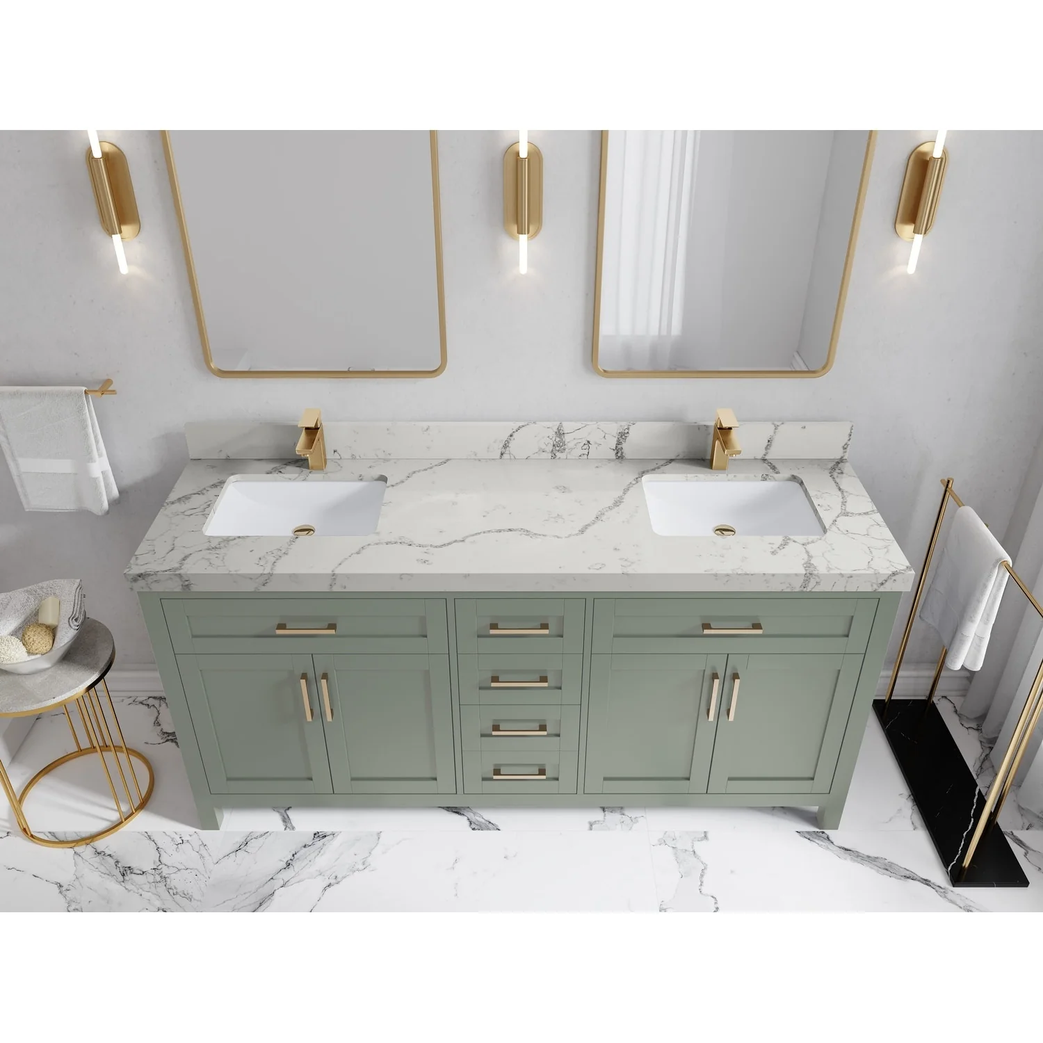 Willow Collections 72 in. W x 22 in. D Cambridge Double Sink Bathroom Vanity with Countertop