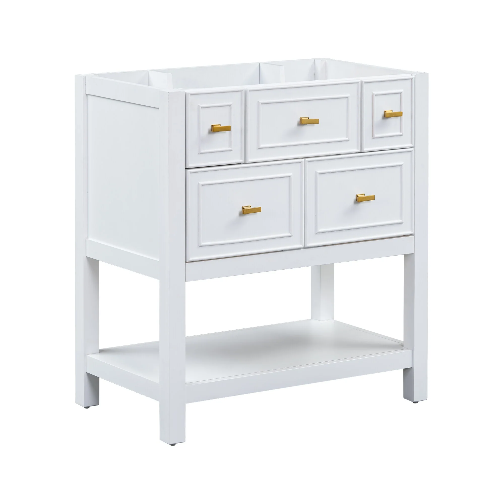 Free Standing Single Bathroom Vanity with 5 Drawers Bathroom Storage Cabinet