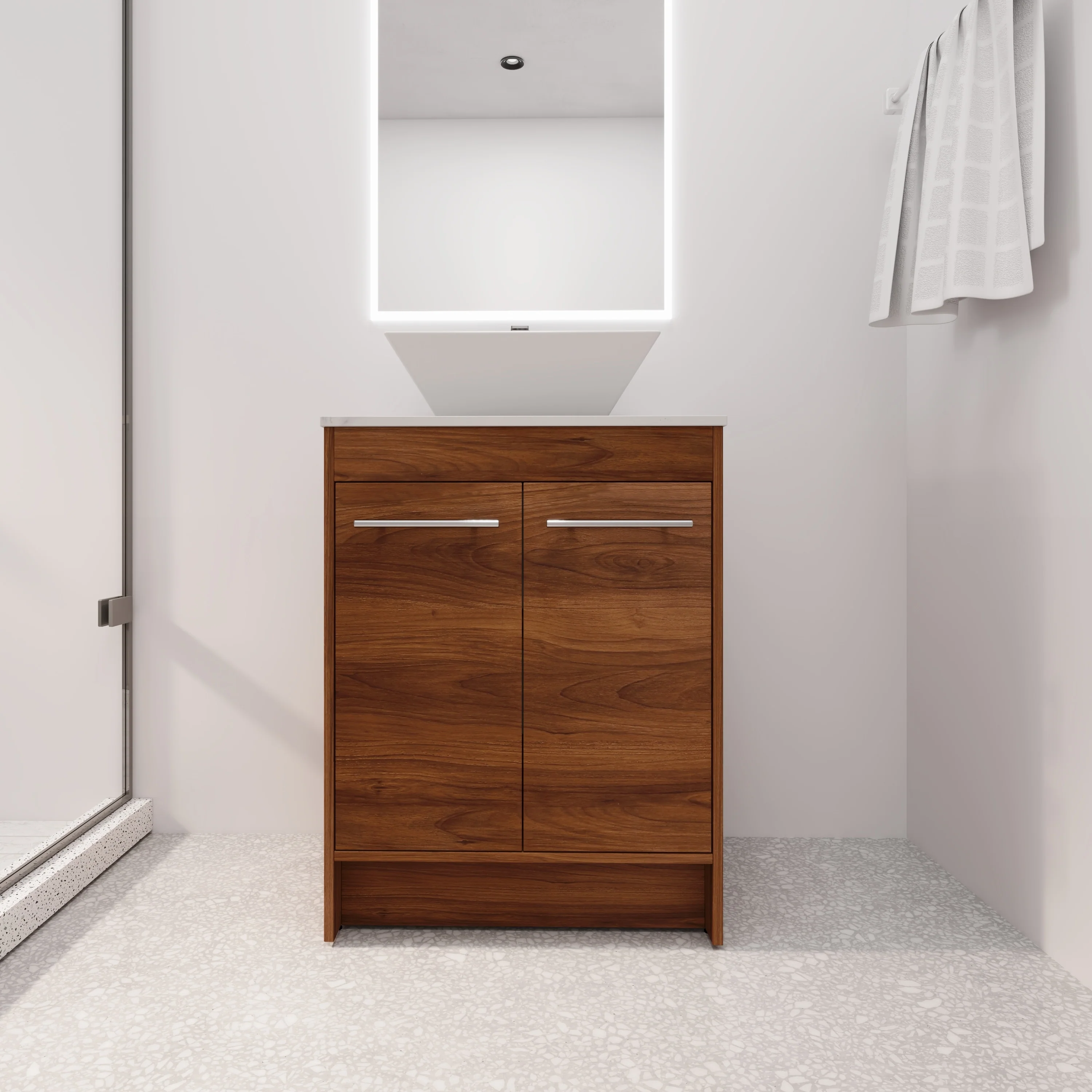 BNK 24/36/48/60 Inch Bathroom Vanity with Sink, Freestanding Bathroom Vanity with Soft Close Doors and Adjustable Shelf