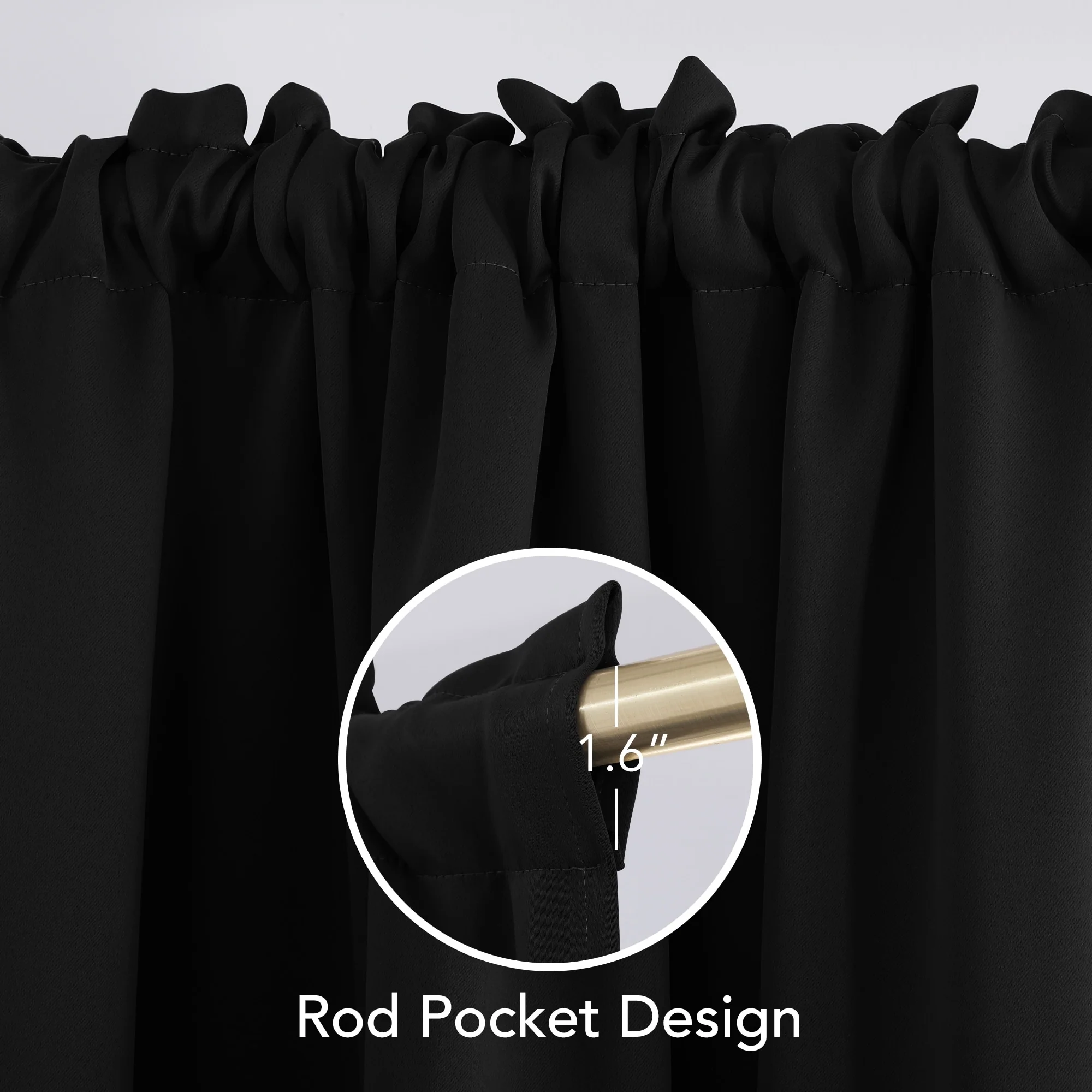Deconovo Solid Rod Pocket Curtain Panel Pair (2 Panel)