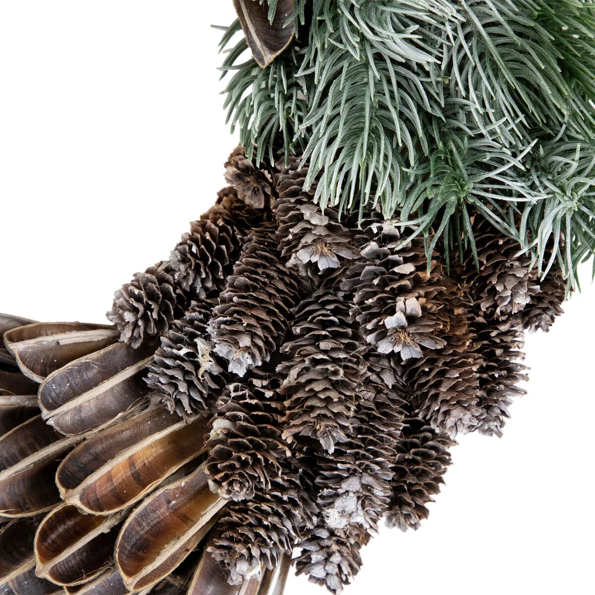 Brown and Green Pine Needle and Pine Cone Artificial Christmas Wreath 13.5-Inch Unlit - 13.5