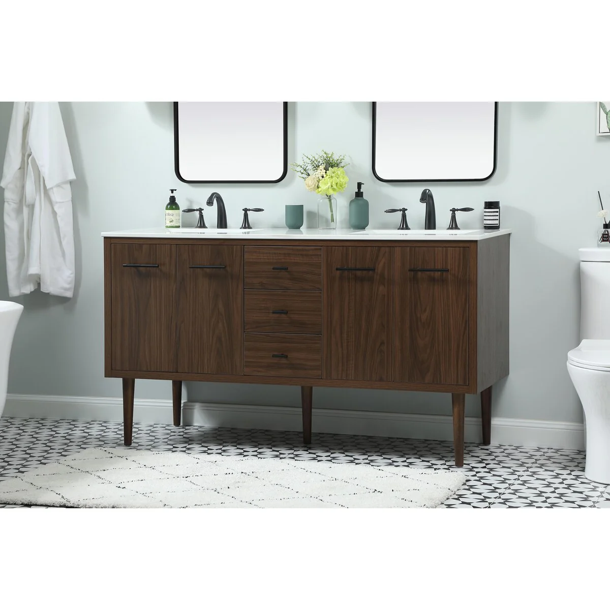 Fern 60 Inch Double Bathroom Vanity