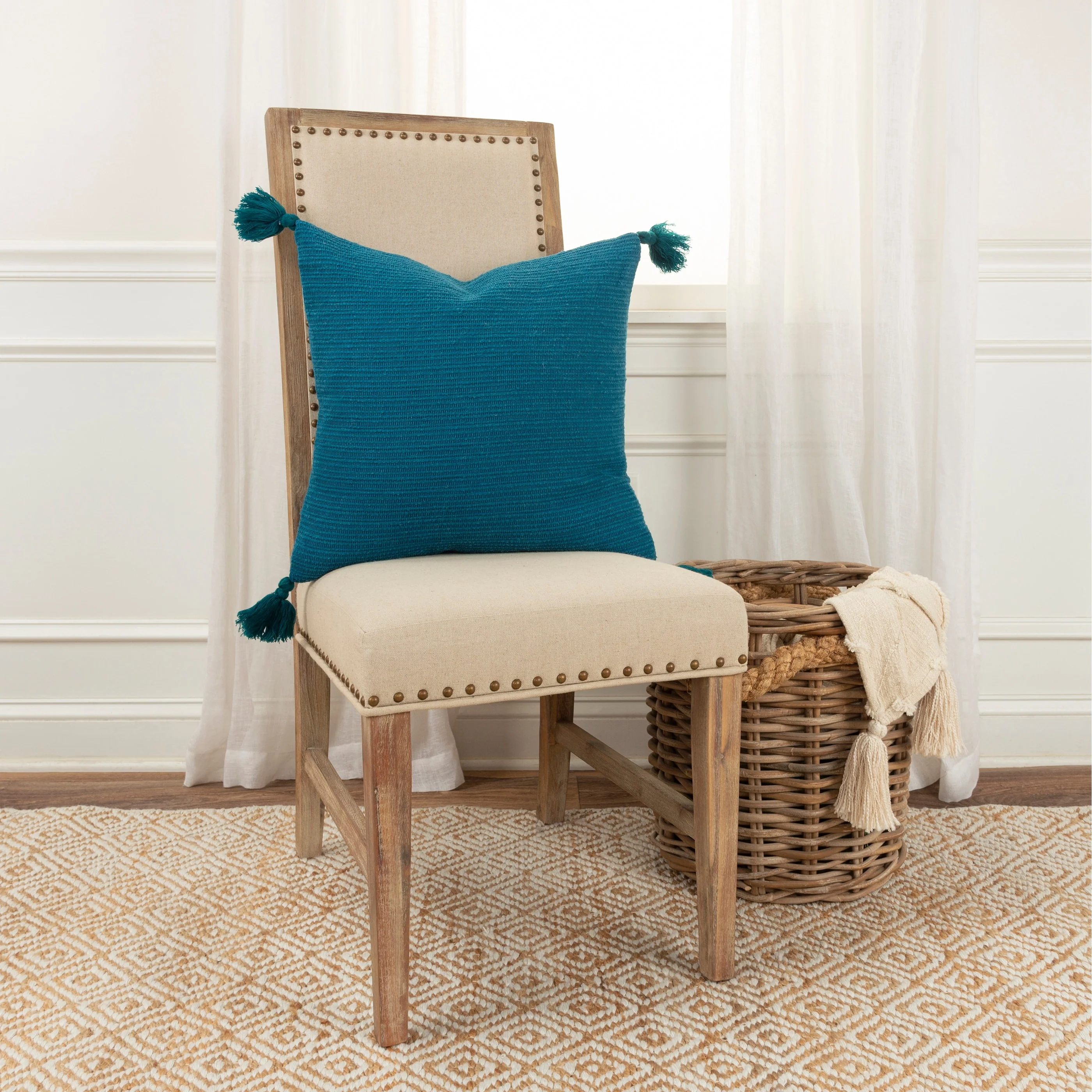 Rizzy Home Solid Stripe Throw Pillow Cover