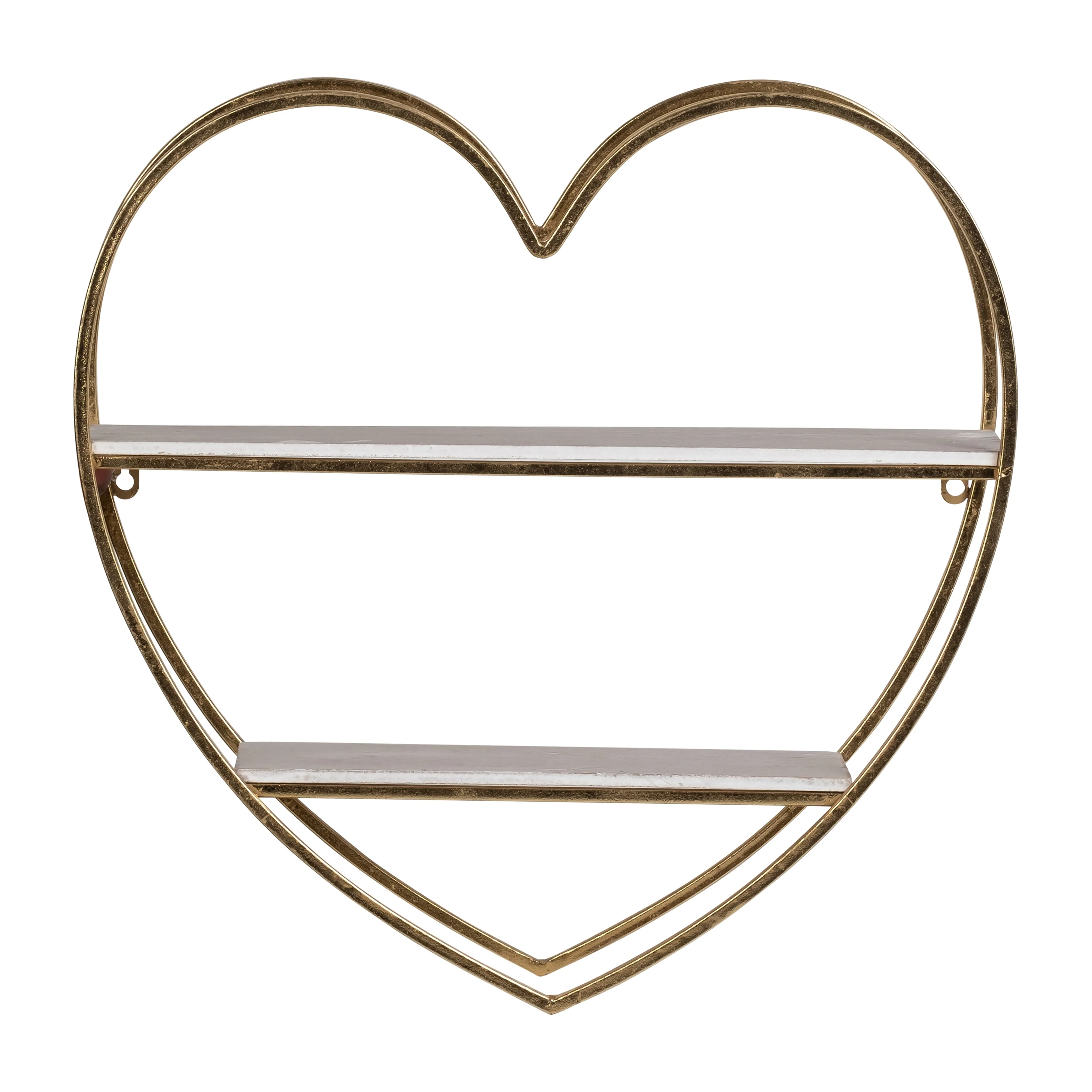 Sagebrook Home Two-tier Heart Shaped Metal Wall Shelf