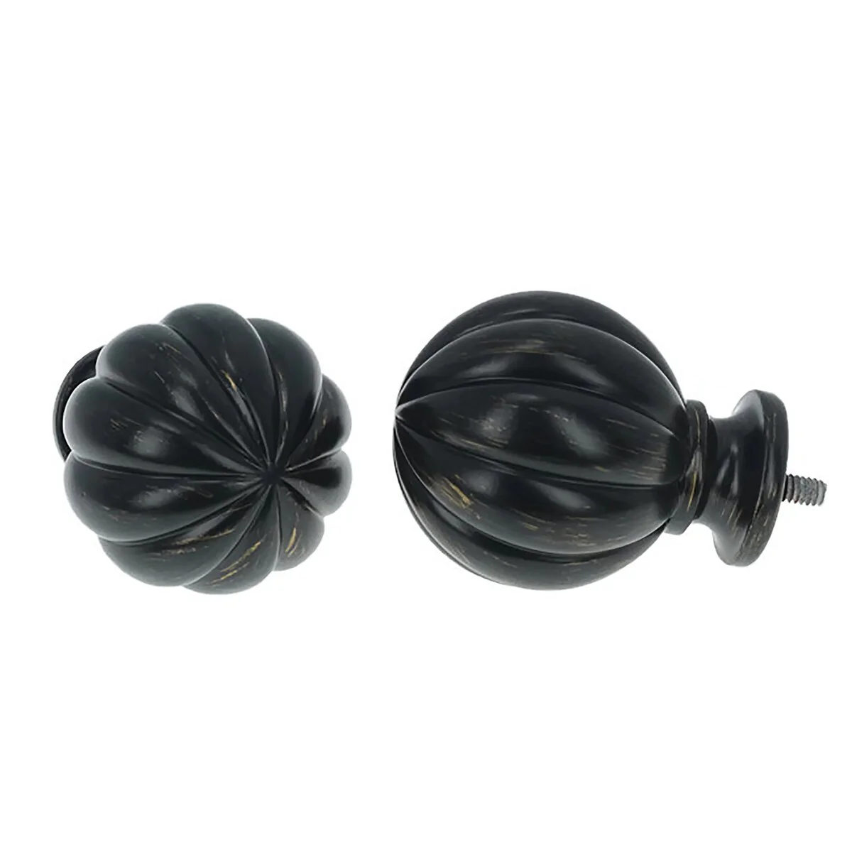 Meriville 1-Inch Diameter Double Window Curtain Rod, Fluted Ball Finial
