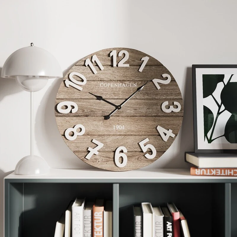 Celestia Farmhouse Wood Wall Clock - 20