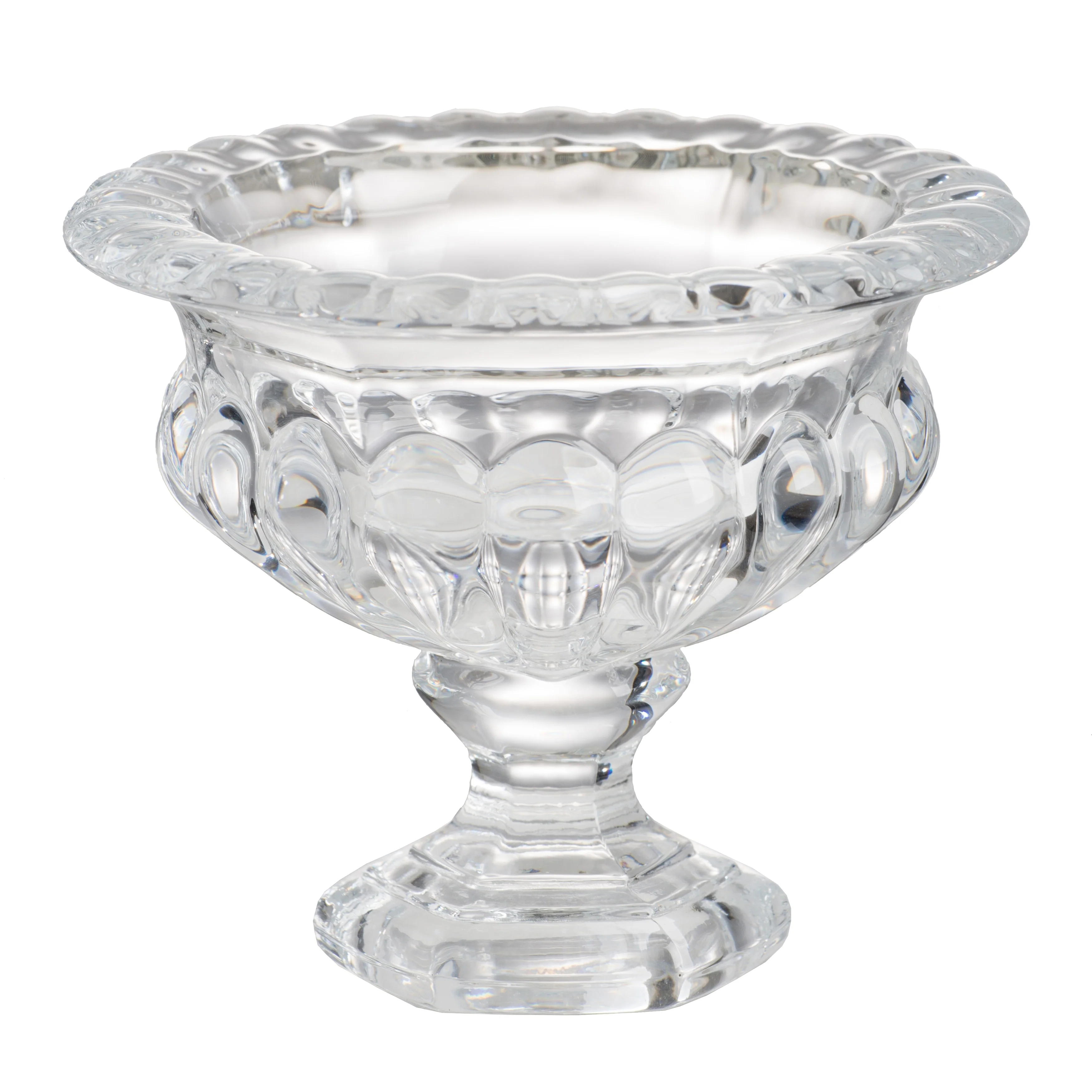 A&B Home Clear Beaded Pedestal Base Vase