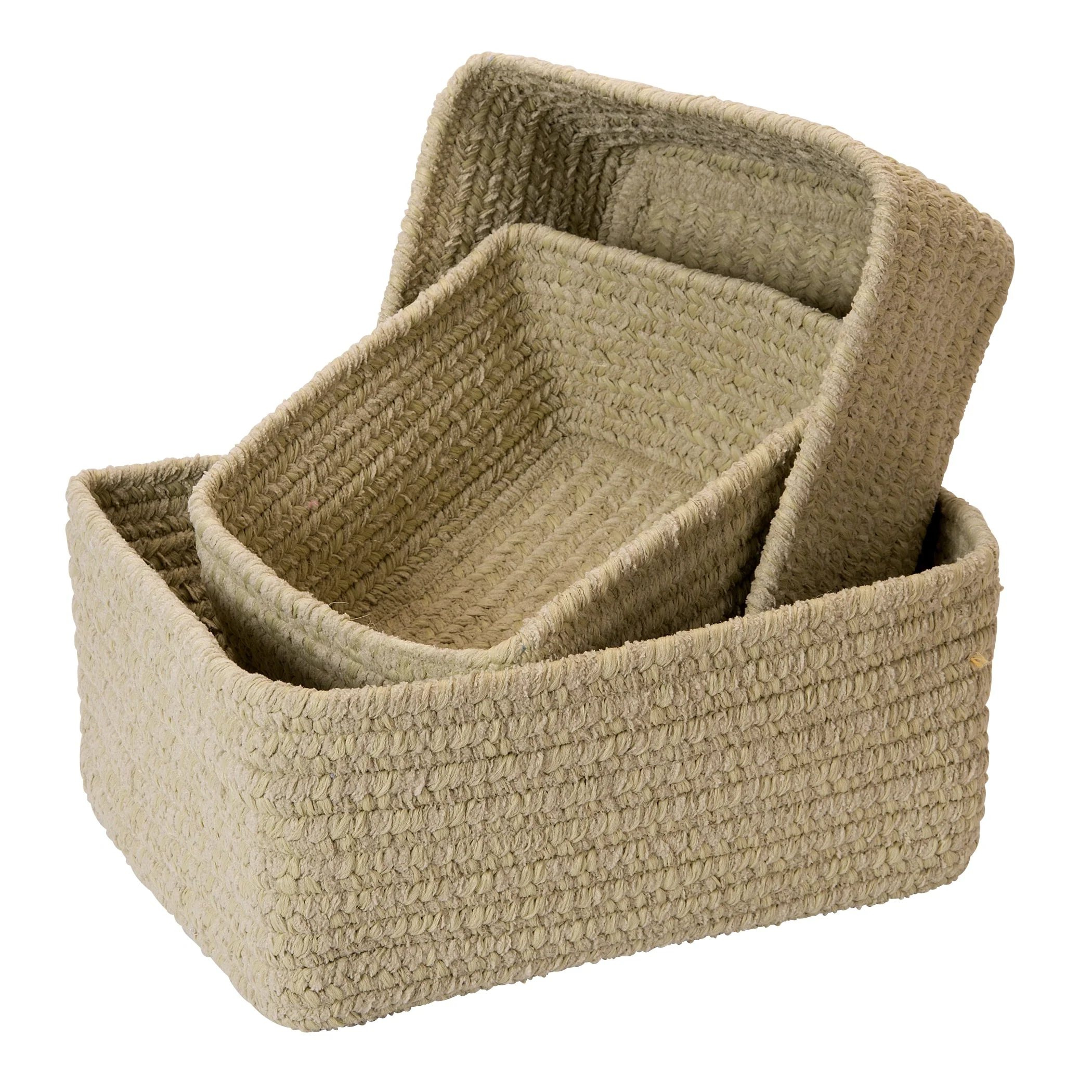Chenille Soft Nursery Nesting 3-Piece Basket Set
