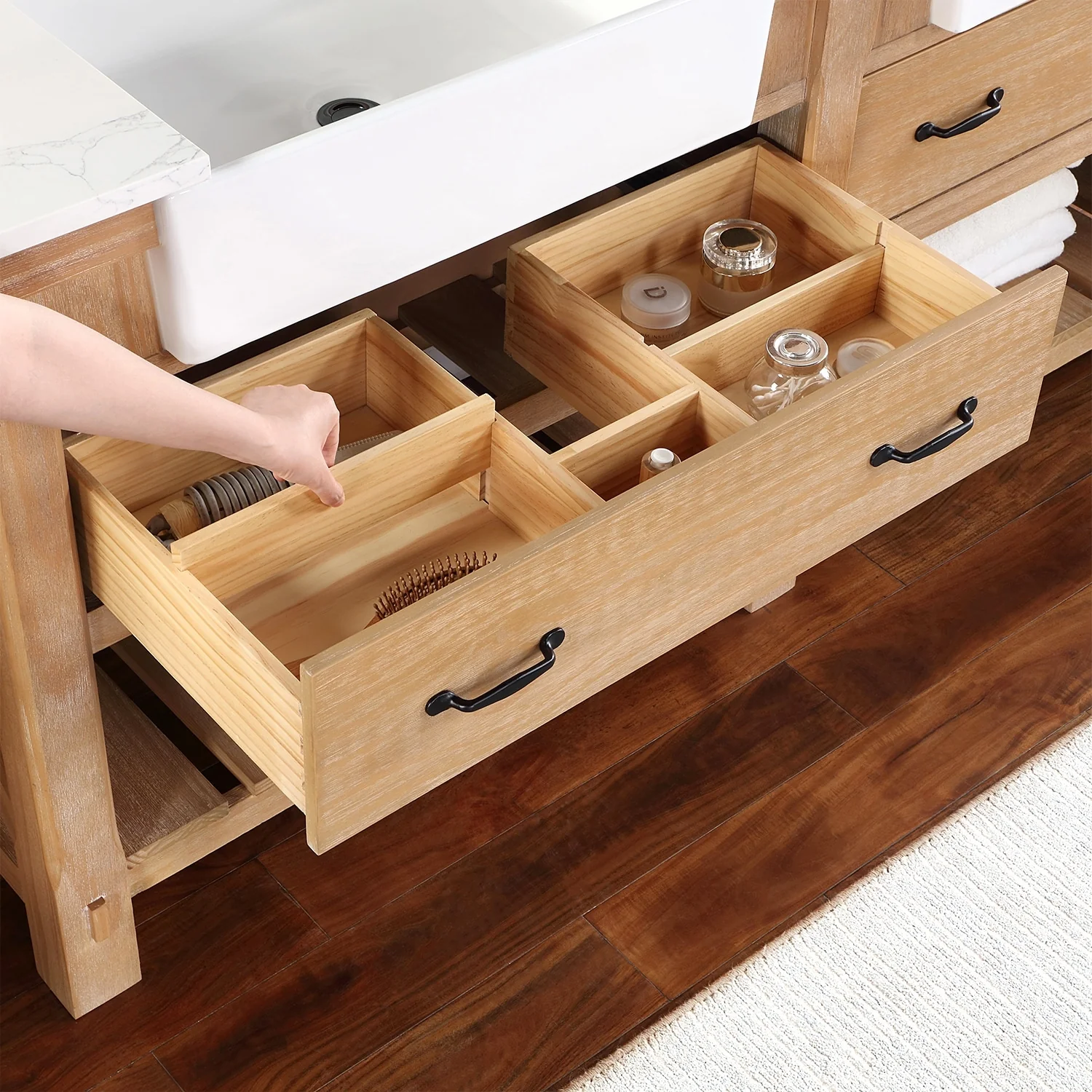 Villareal Bath Vanity with Composite Stone Top without Mirror