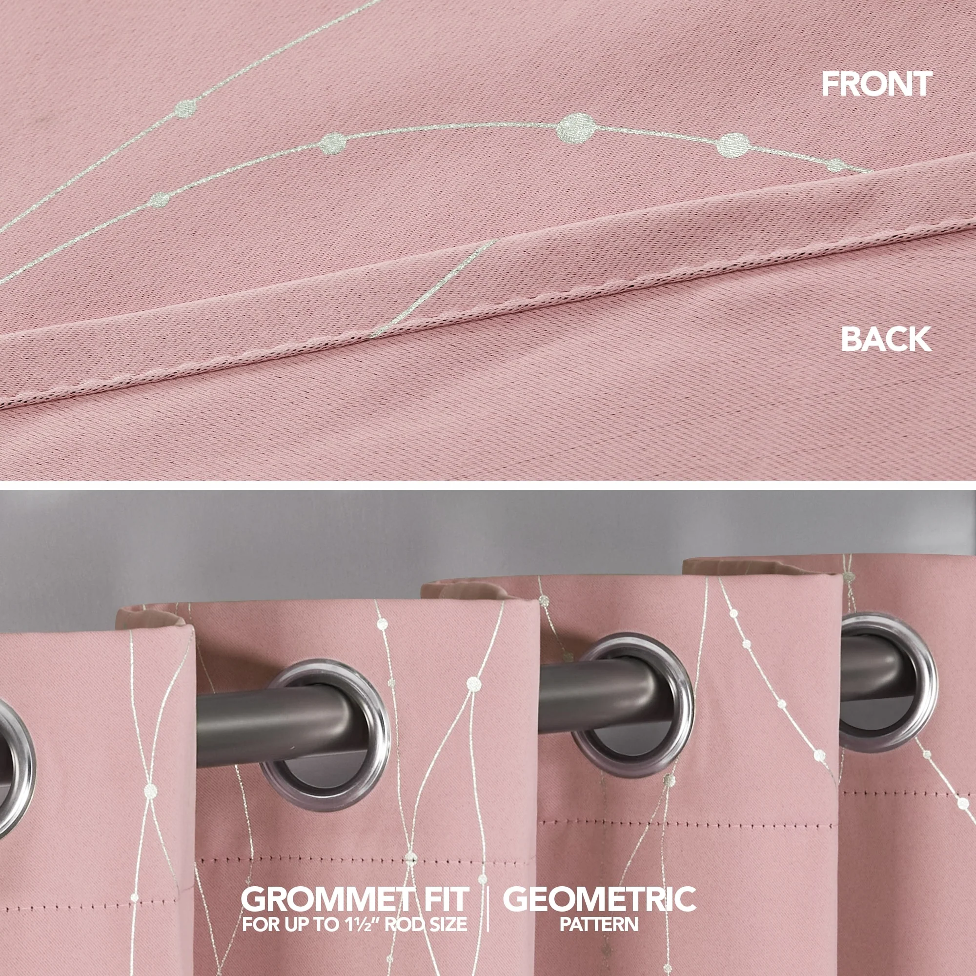 Deconovo Wave Line with Dots 52 Width Curtains Pair(2 Panel)