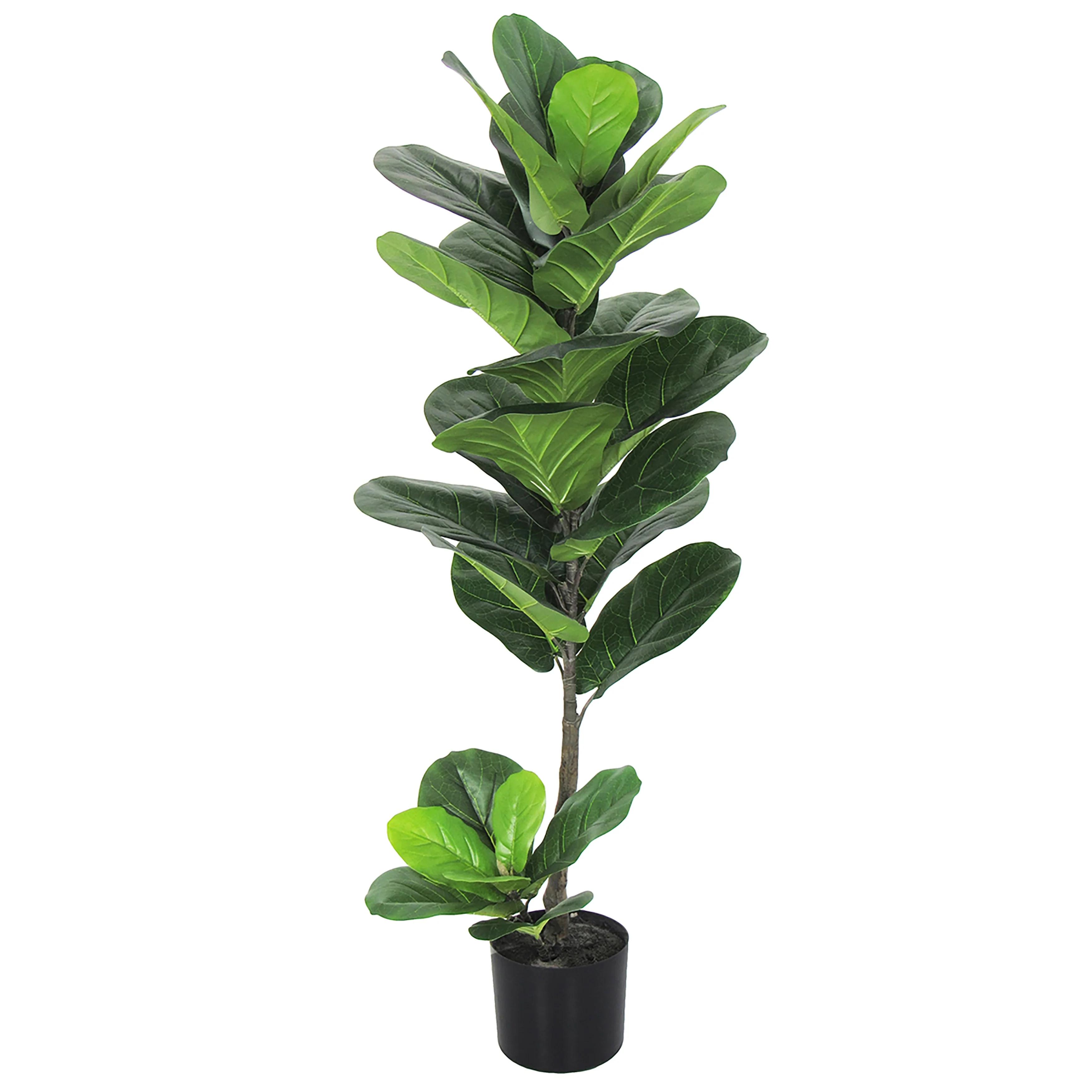 3.5ft Deluxe Artificial Fiddle Leaf Fig Tree Real Touch Plant in Black Pot - 42