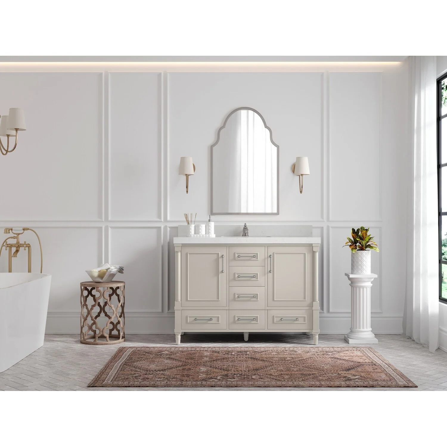 Willow Collections 48 in. W x 22 in. D Aberdeen Single Bowl Sink Bathroom Vanity with Countertop