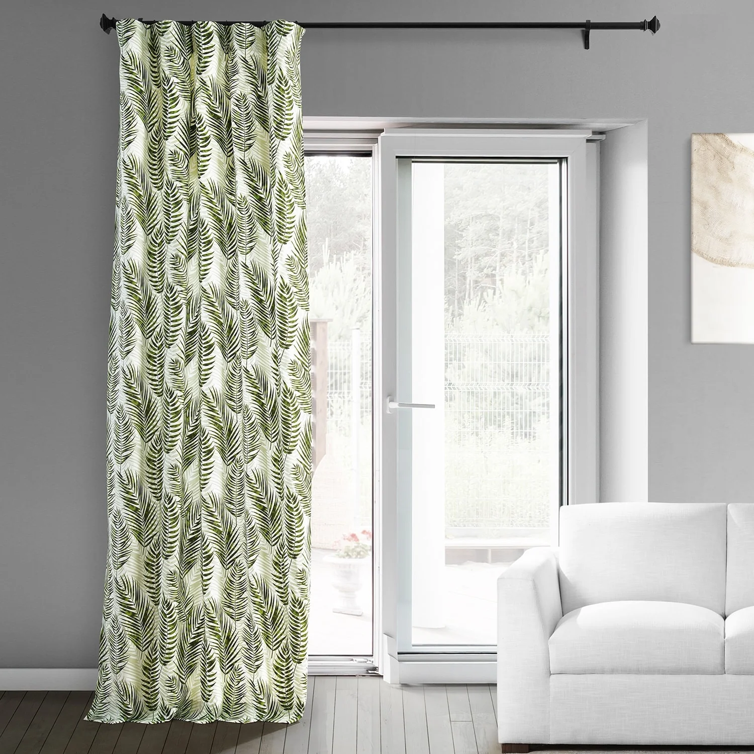 Exclusive Fabrics Ginsberg Modern Botanical Printed Cotton Room Darkening Curtains - Single Panel (1 Panel)