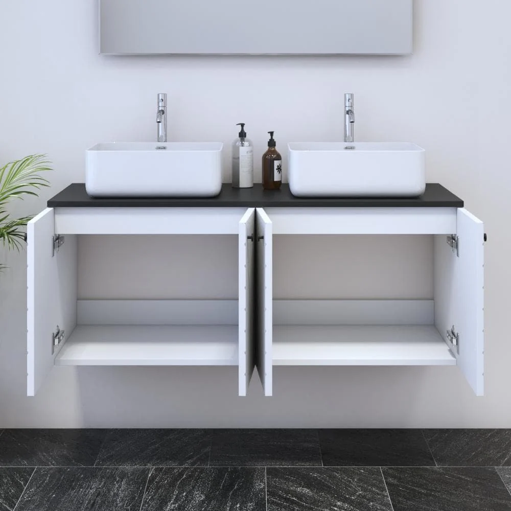 Avela 4D 120 Double Sink Floating Bathroom Vanity (48