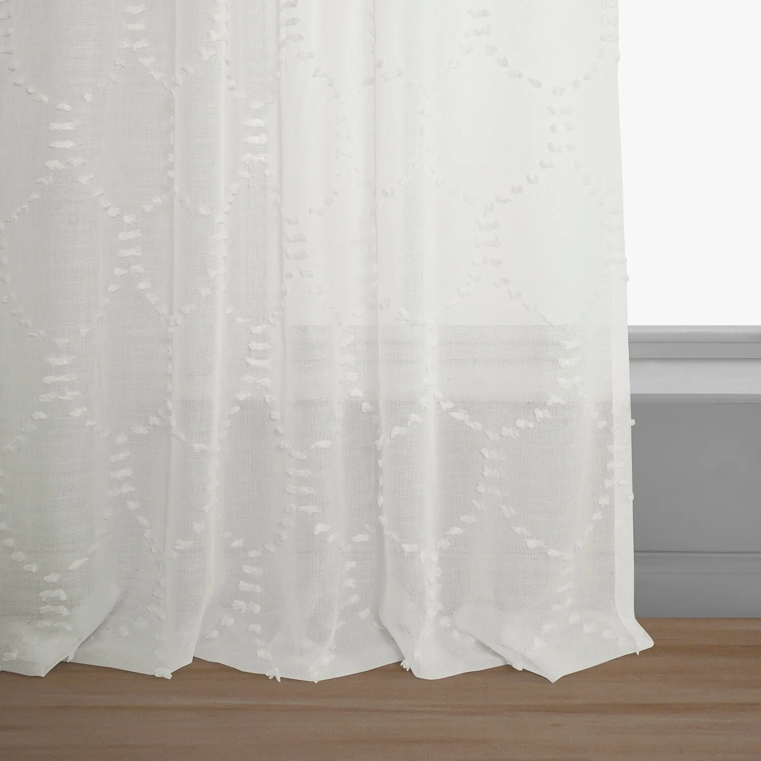 Exclusive Fabrics Marseille Shell Patterned Linen Sheer Curtain (1 Panel)