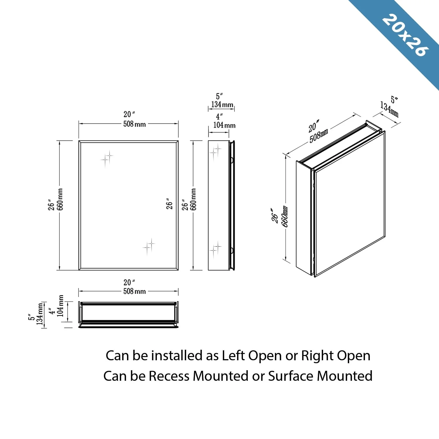 Frameless Aluminum Bathroom Mirror Medicine Cabinet