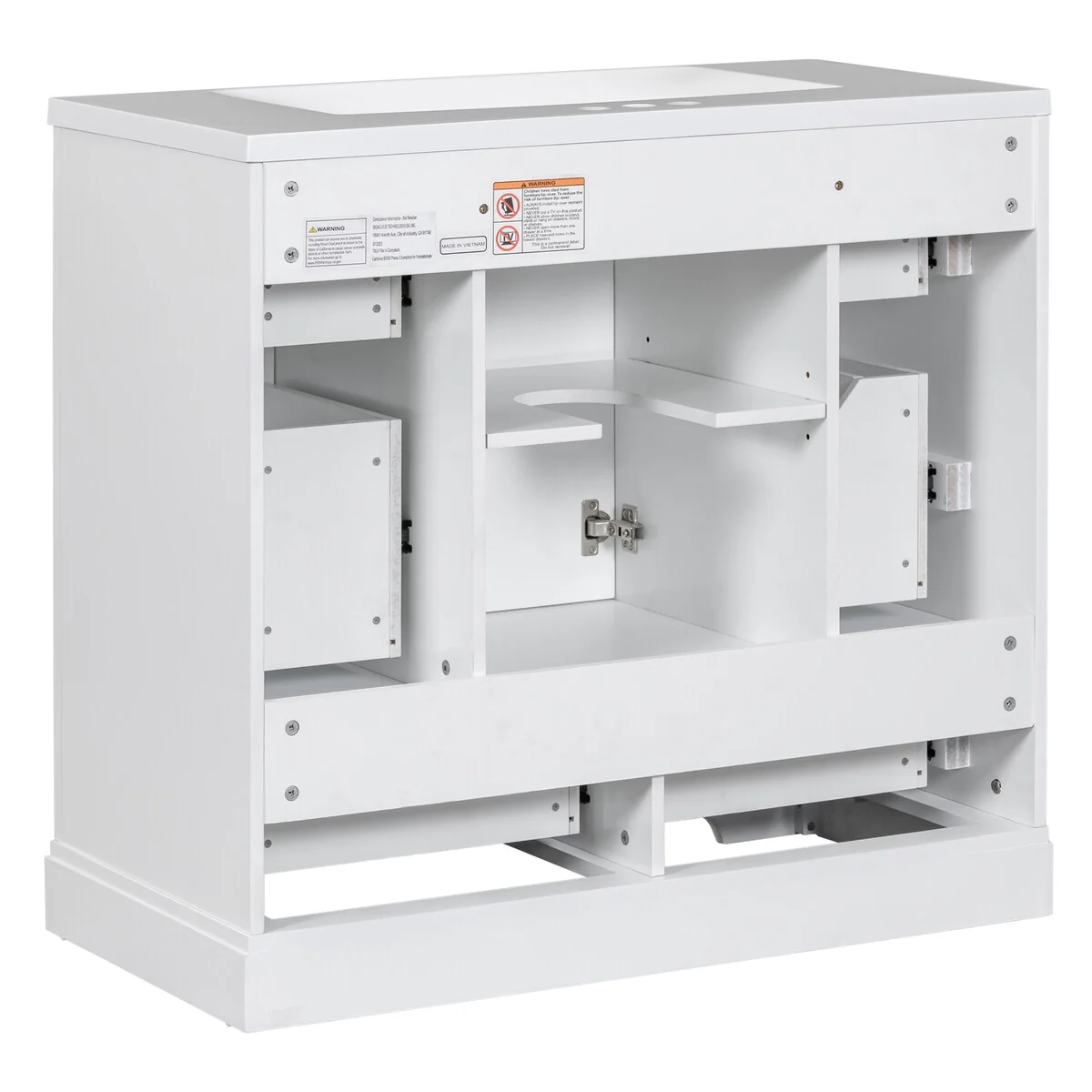 Bathroom Vanity Cabinet with Multi-Functional Drawer and Adjustable Shelf