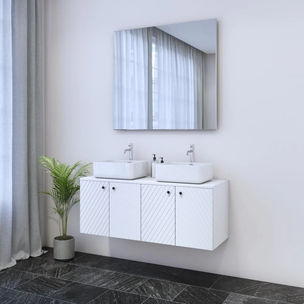 Avela 4D 120 Double Sink Floating Bathroom Vanity (48