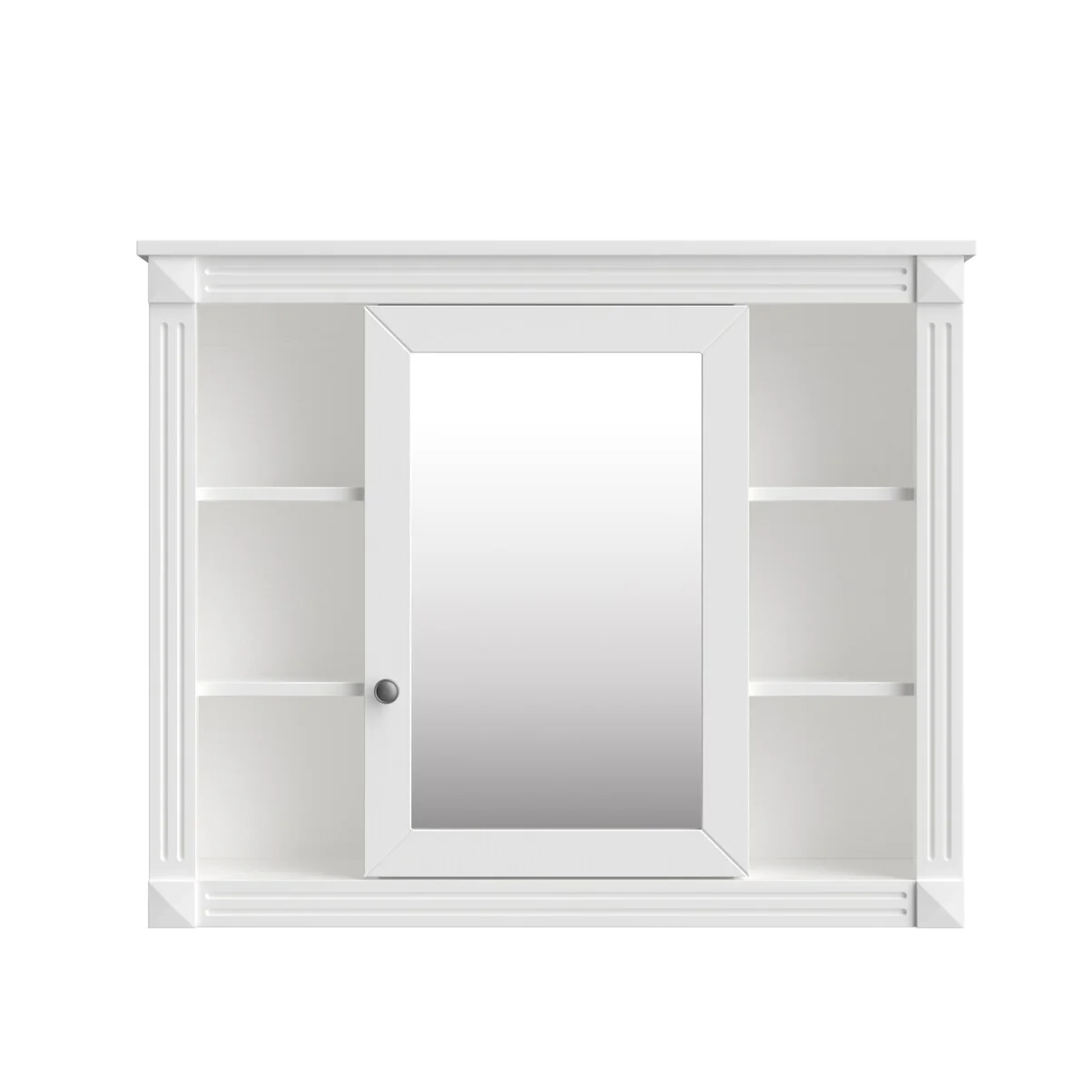 Wall Mounted Bathroom Storage Cabinet,Wall Cabinet with Mirror,Mirror Cabinet with 6 Open Shelves(Not Include Bathroom Vanity )