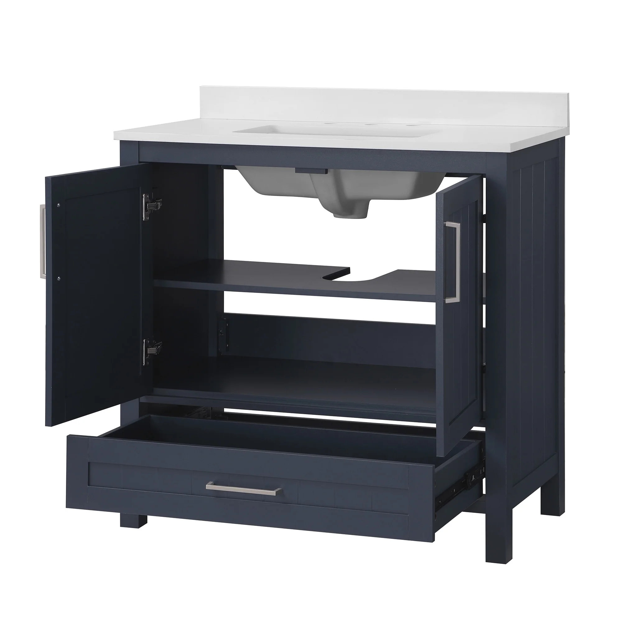 Ove Decors Kansas 36 in. Single Sink Bathroom Vanity in Midnight Blue