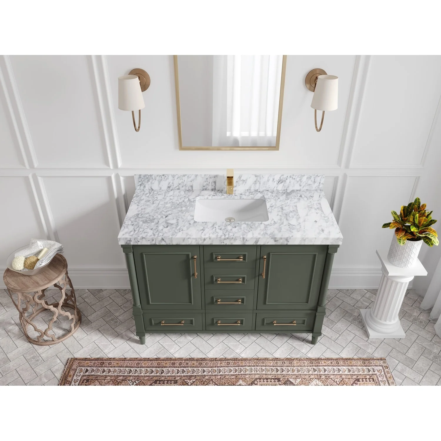 Willow Collections 48 in. W x 22 in. D Aberdeen Single Bowl Sink Bathroom Vanity with Countertop
