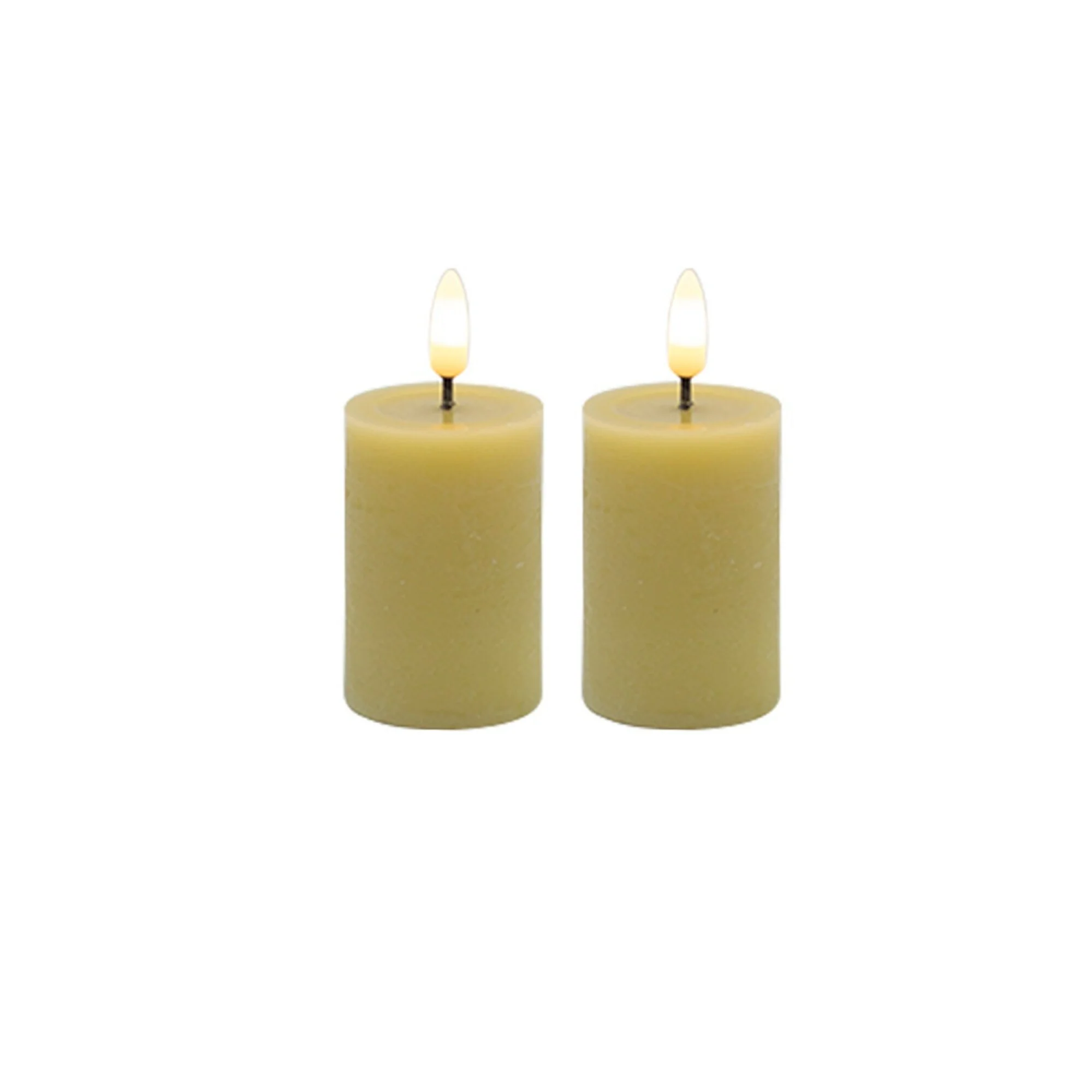 Battery Operated 3D Flame LED Pillar Candles - 2.5