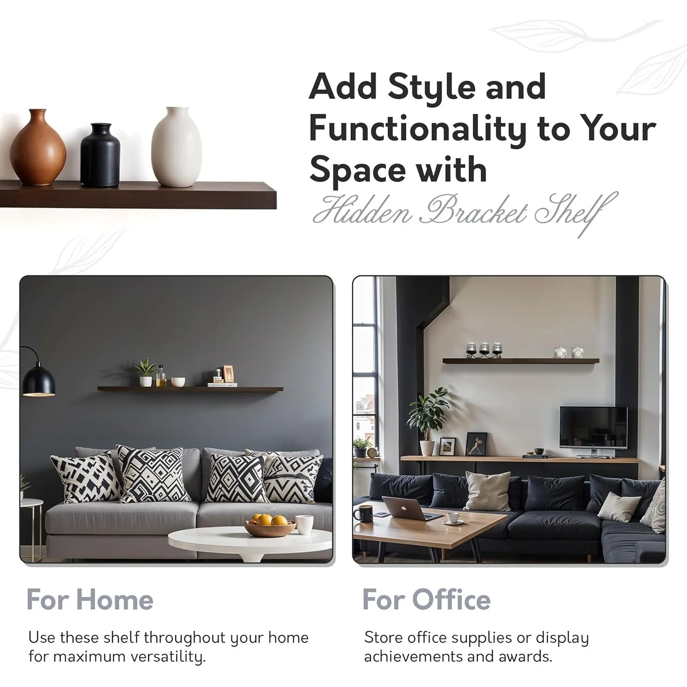 InPlace 47.24-inch Espresso Wall Mounted Floating Shelf - 47.24 inches wide x 10.2 inches deep