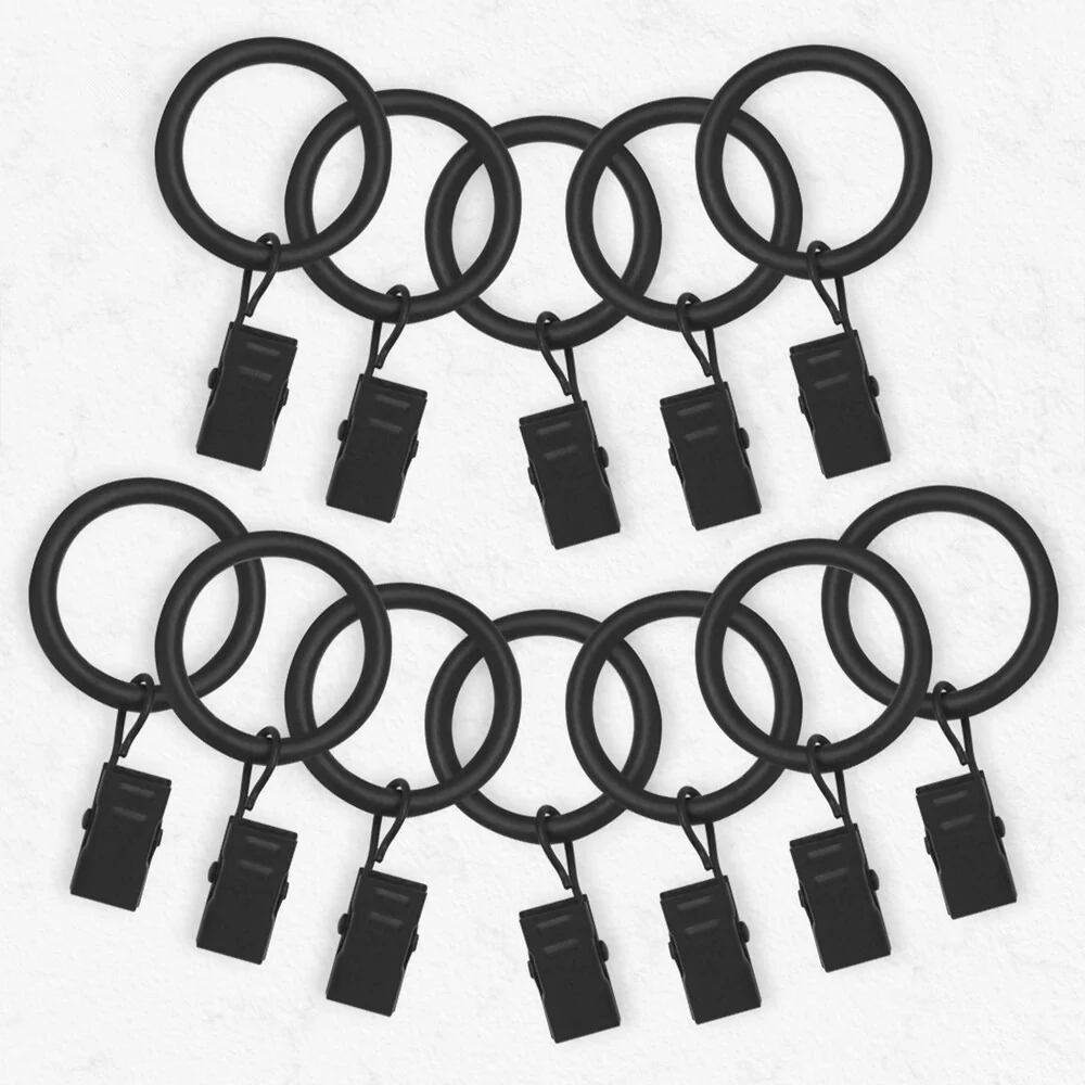 Chicology Clip Rings, Fits Rods 3/4-in. Diameter, Curtain & Drapery Hardware, Essential - Pack of 12