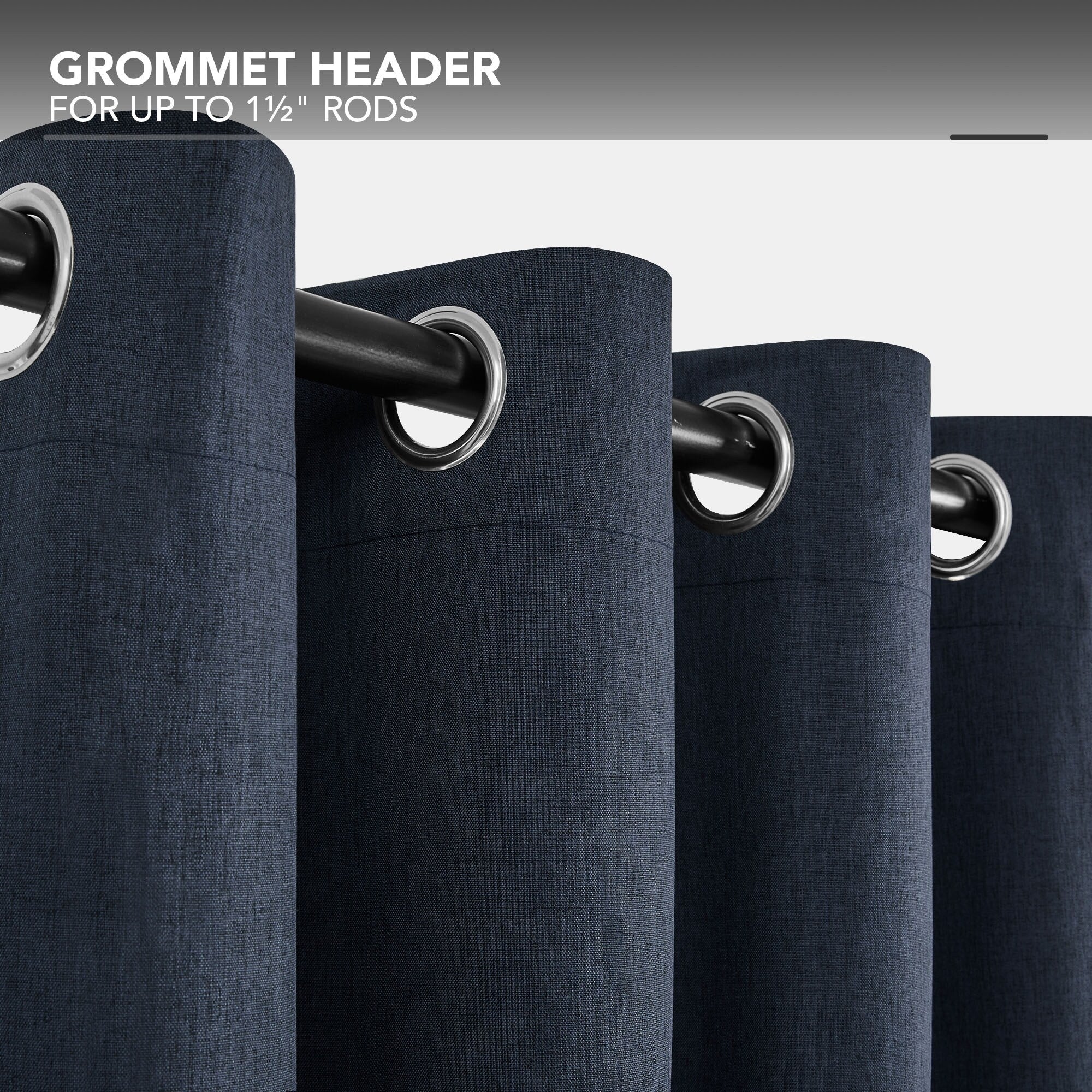 Deconovo Blackout Living Room Curtains Faux Linen Drapes 2 Panels